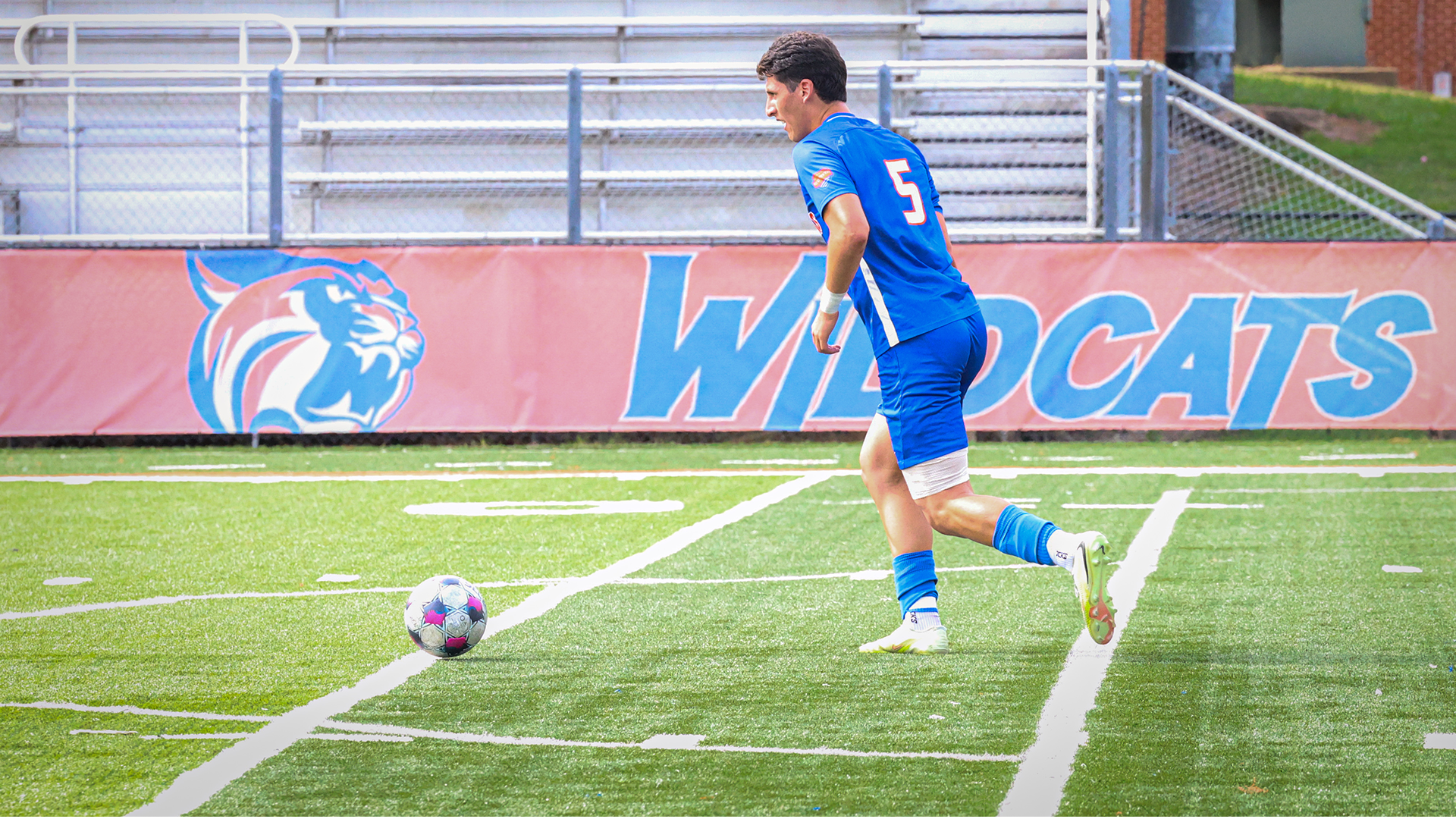Felipe de Paola dribbles ball upfield vs. Texas College 9/26/26