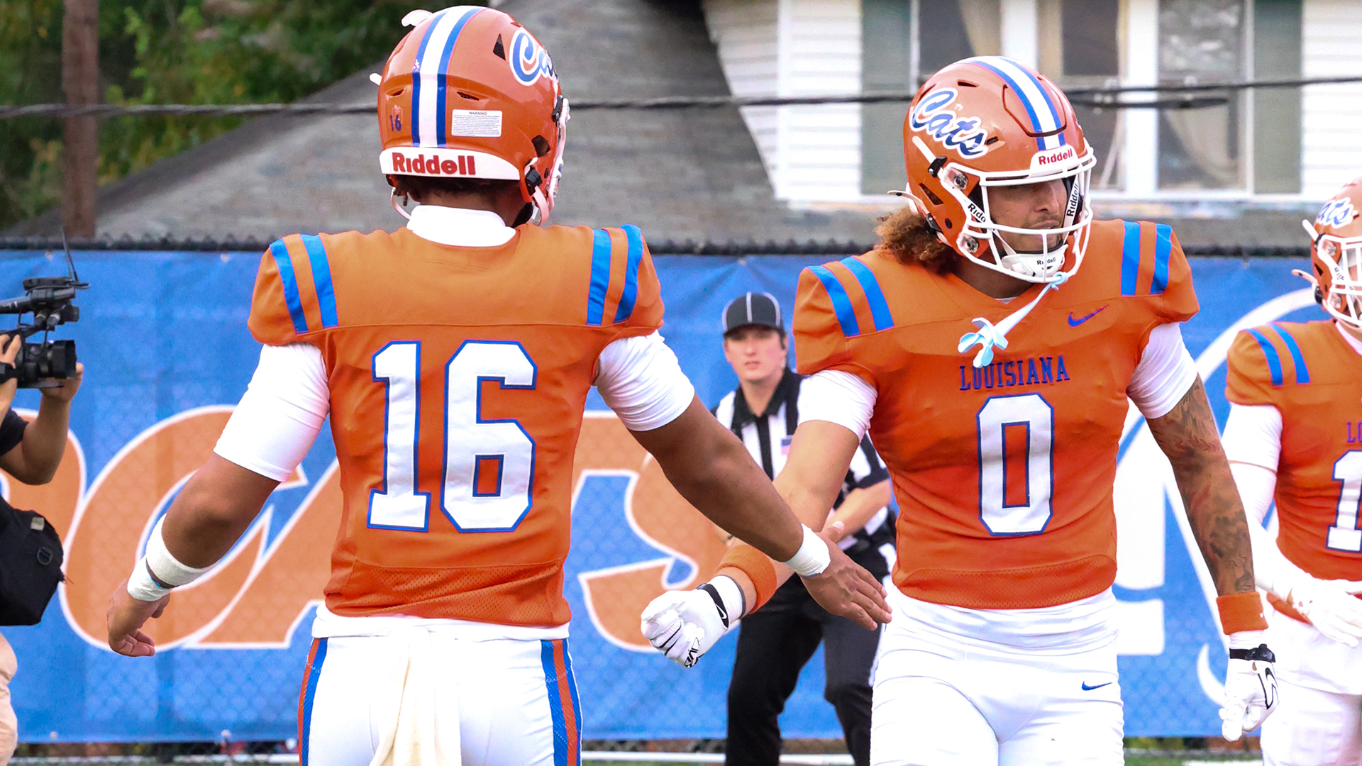 Omarius Davis & Matthew Cates, Jr. high-5 after touchdown vs. Oklahoma Panhandle State 9/26/26