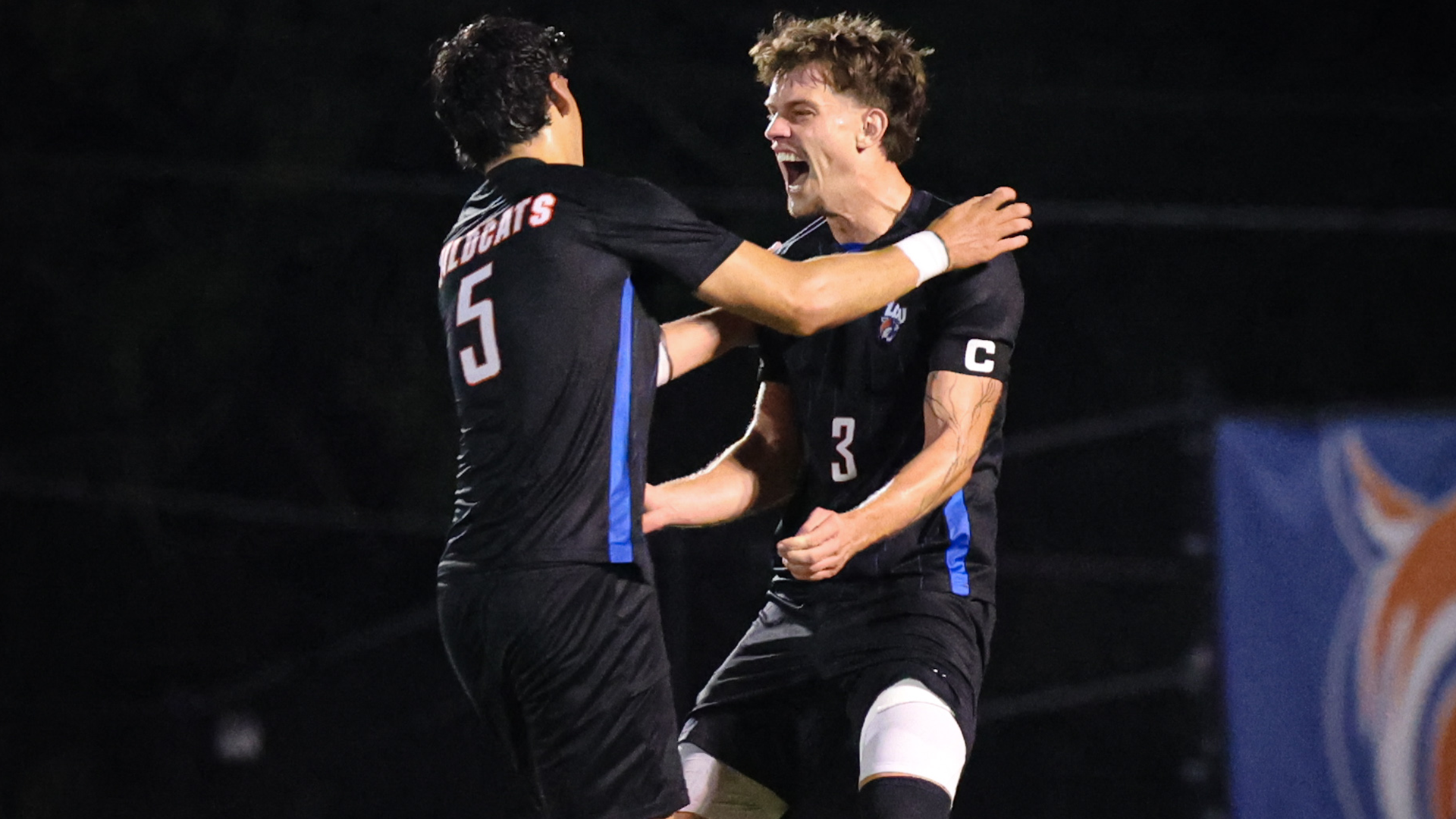 Matej Matoycka & Felipe de Paola celebrate goal vs. Texas A&M-Texarkana 10/24/26