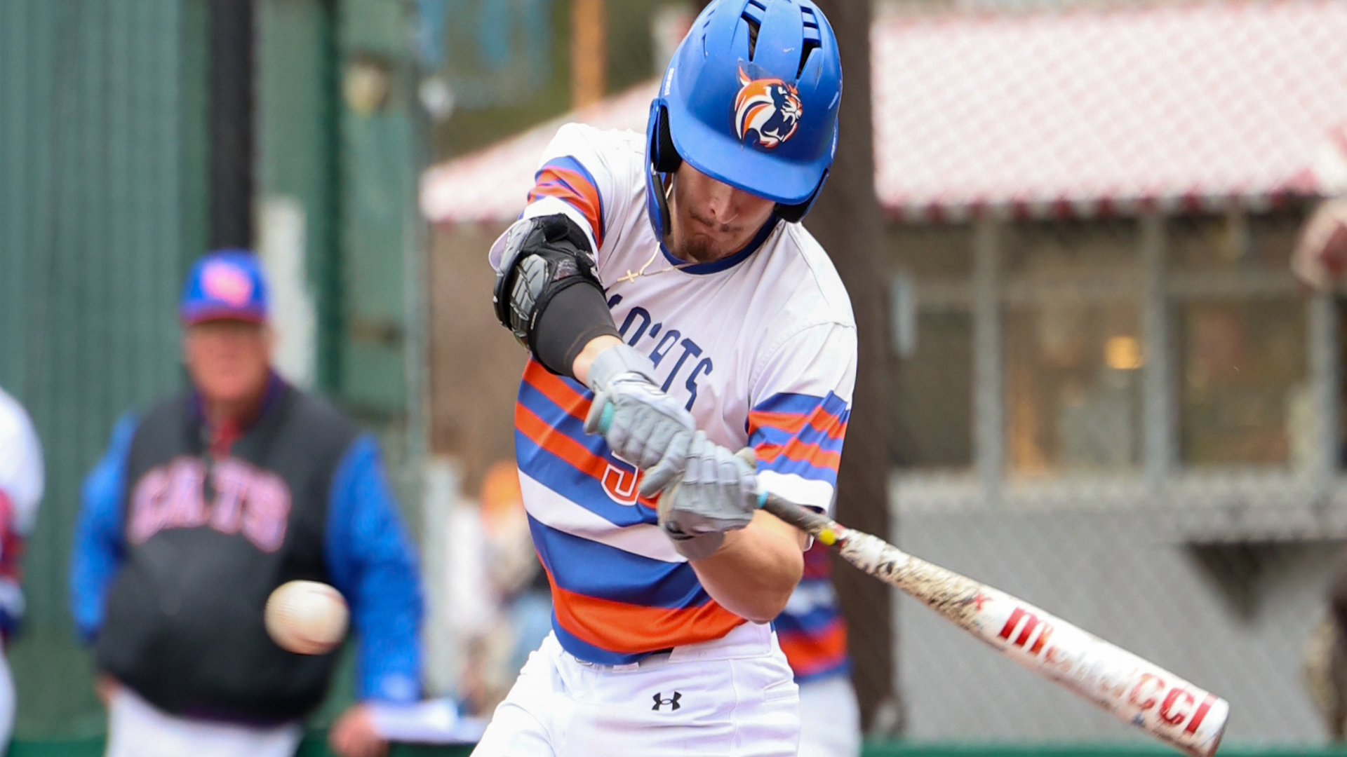 Brady Huffman swings at a pitch vs. St. Francis 2/15/26