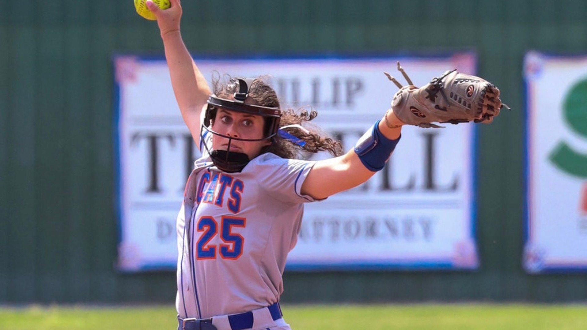 Olivia Falcon in her pitching motion vs. A&M-Victoria 4/17/26