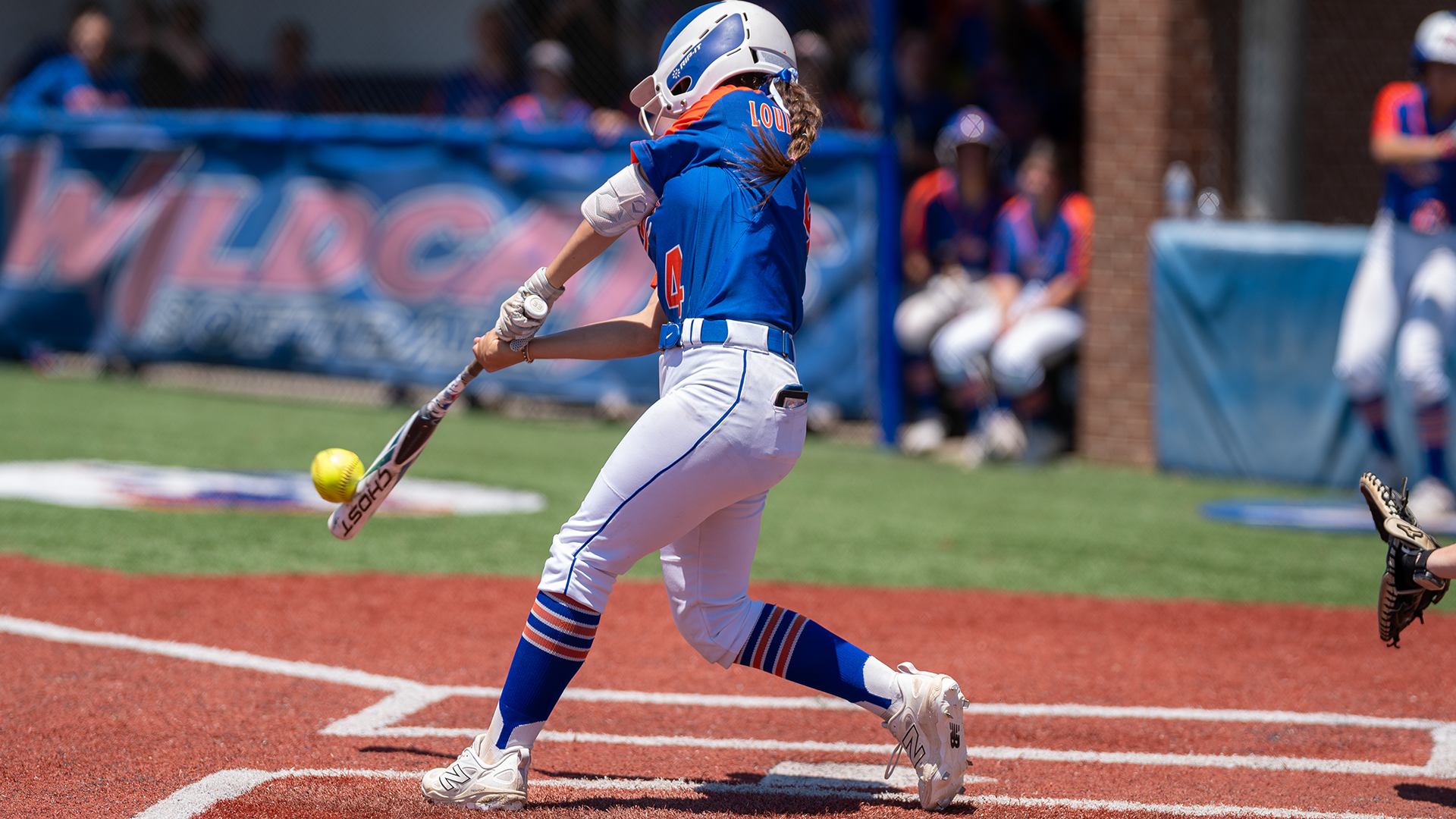 Kate Daigle hits ball vs. TAMUSA 5/3/26