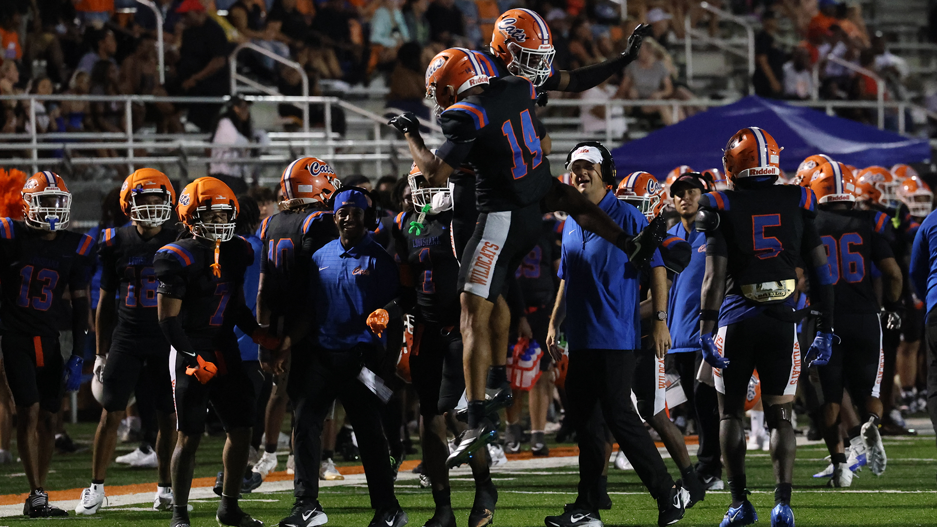 Amir Franklin-Sanders Celebrates Interception for Touchdown vs. Langston 9/5/26