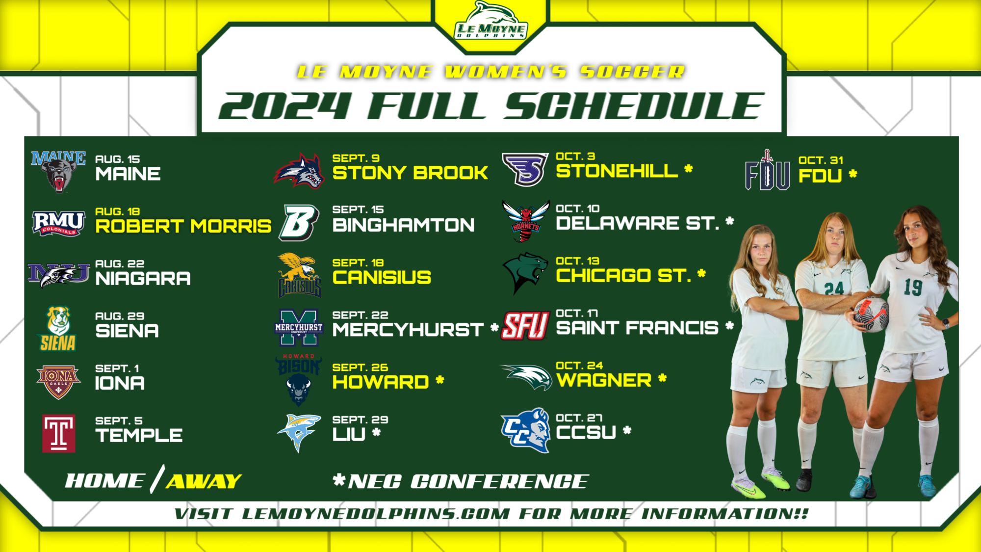 WOMEN'S SOCCER TO HOLD YOUTH CAMP AT TED GRANT FIELD Le Moyne College