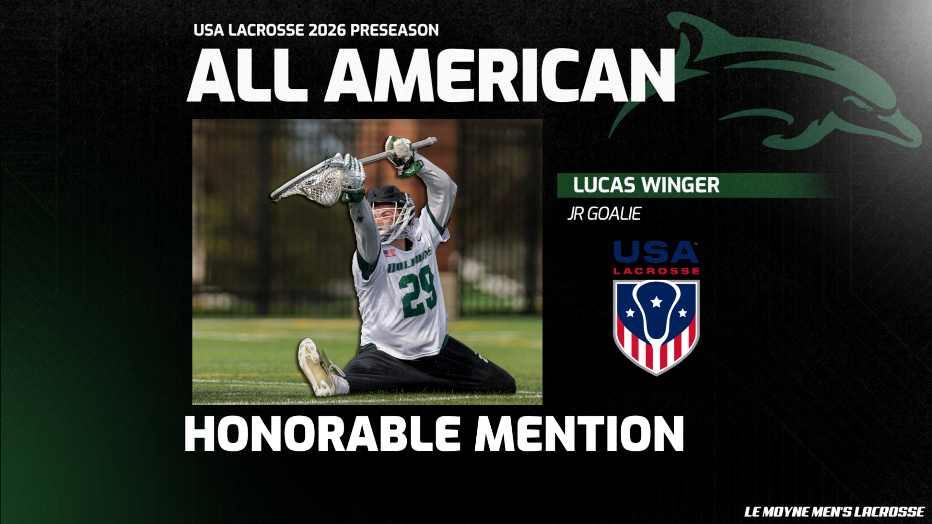 Lucas Winger USA Lacrosse Preseason All-America Honorable Mention