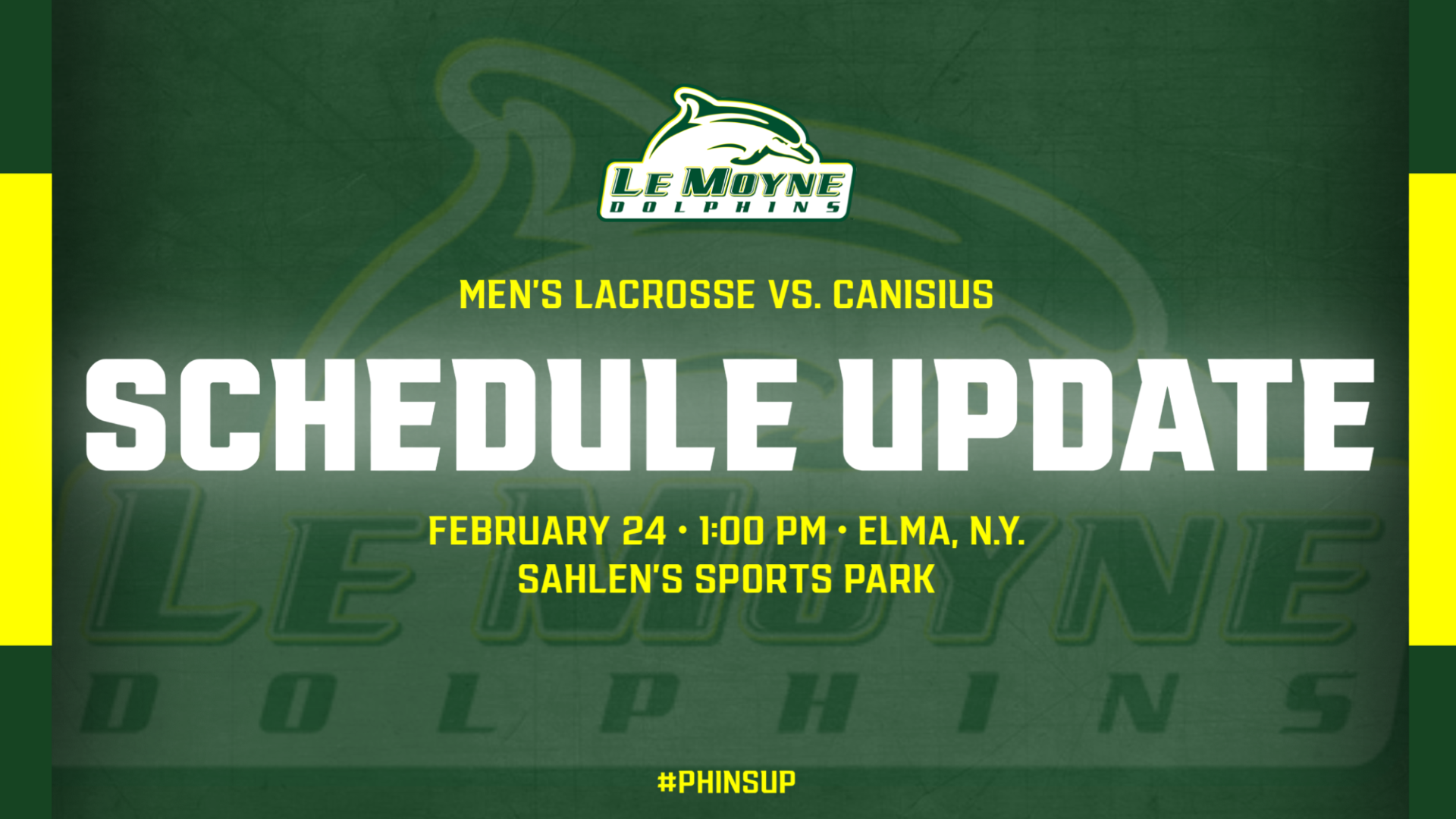 Men's Lacrosse game with Canisius schedule update