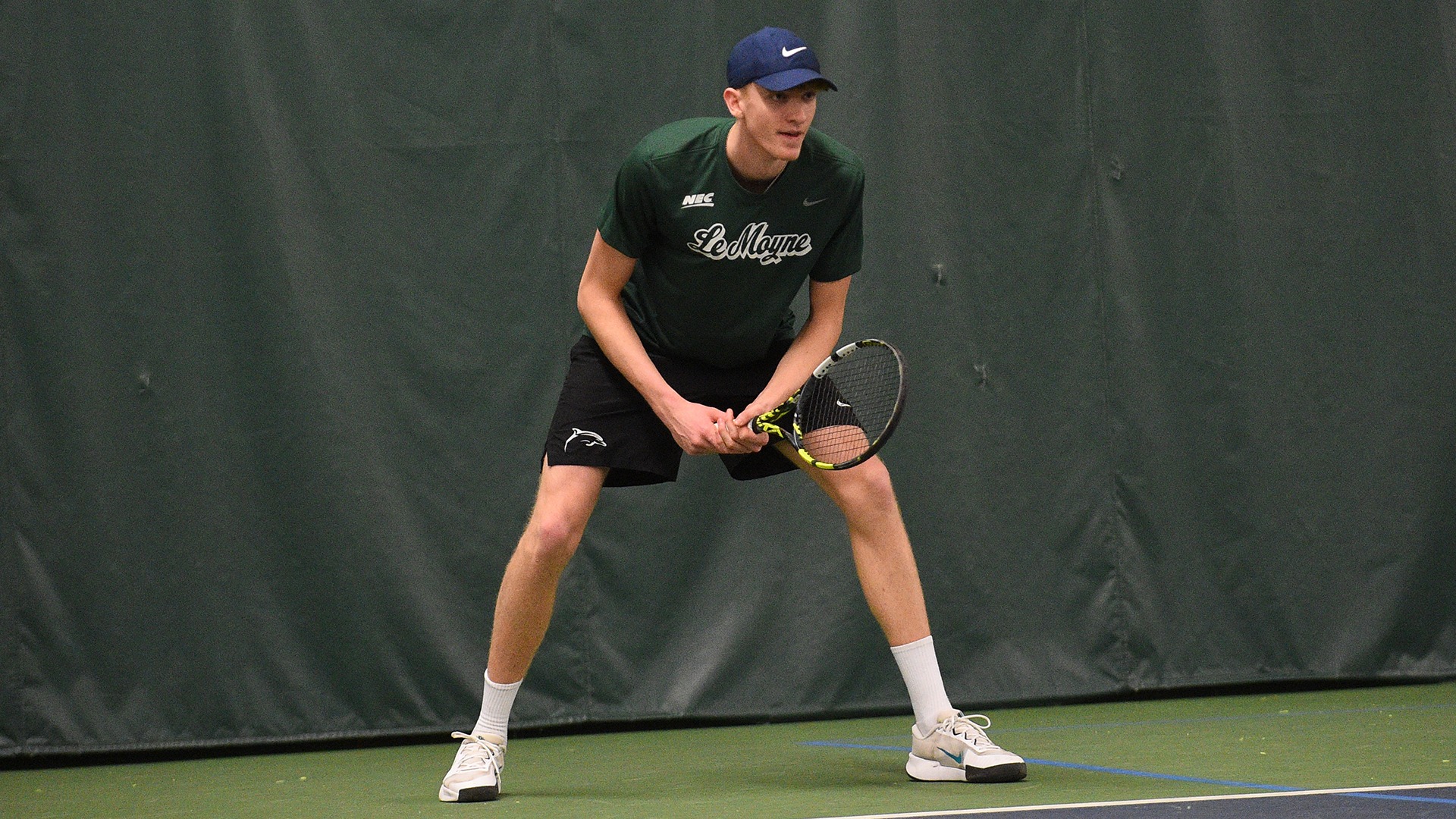 Callum Matthew Awaits a Serve against Stonehill