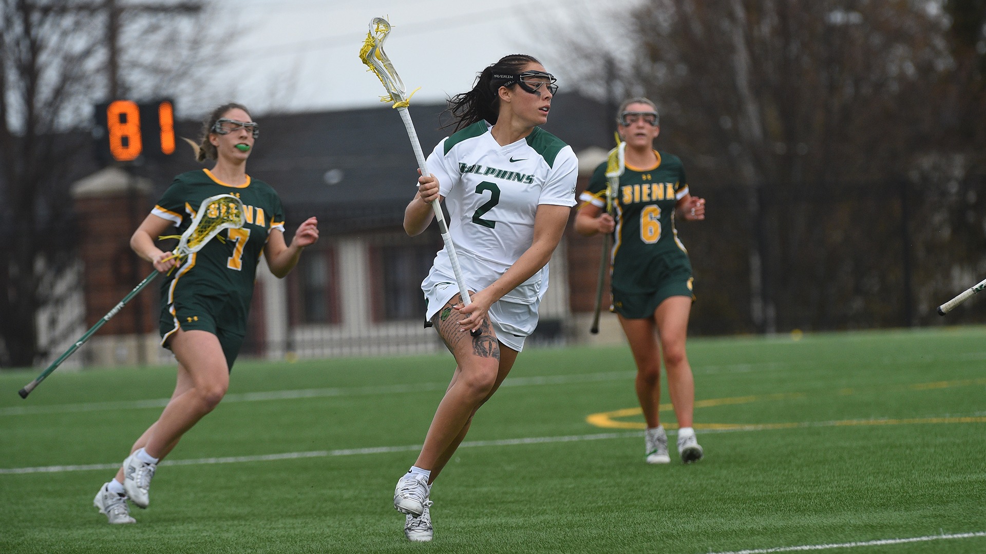 Francesca Tortora carries the ball up field against Siena