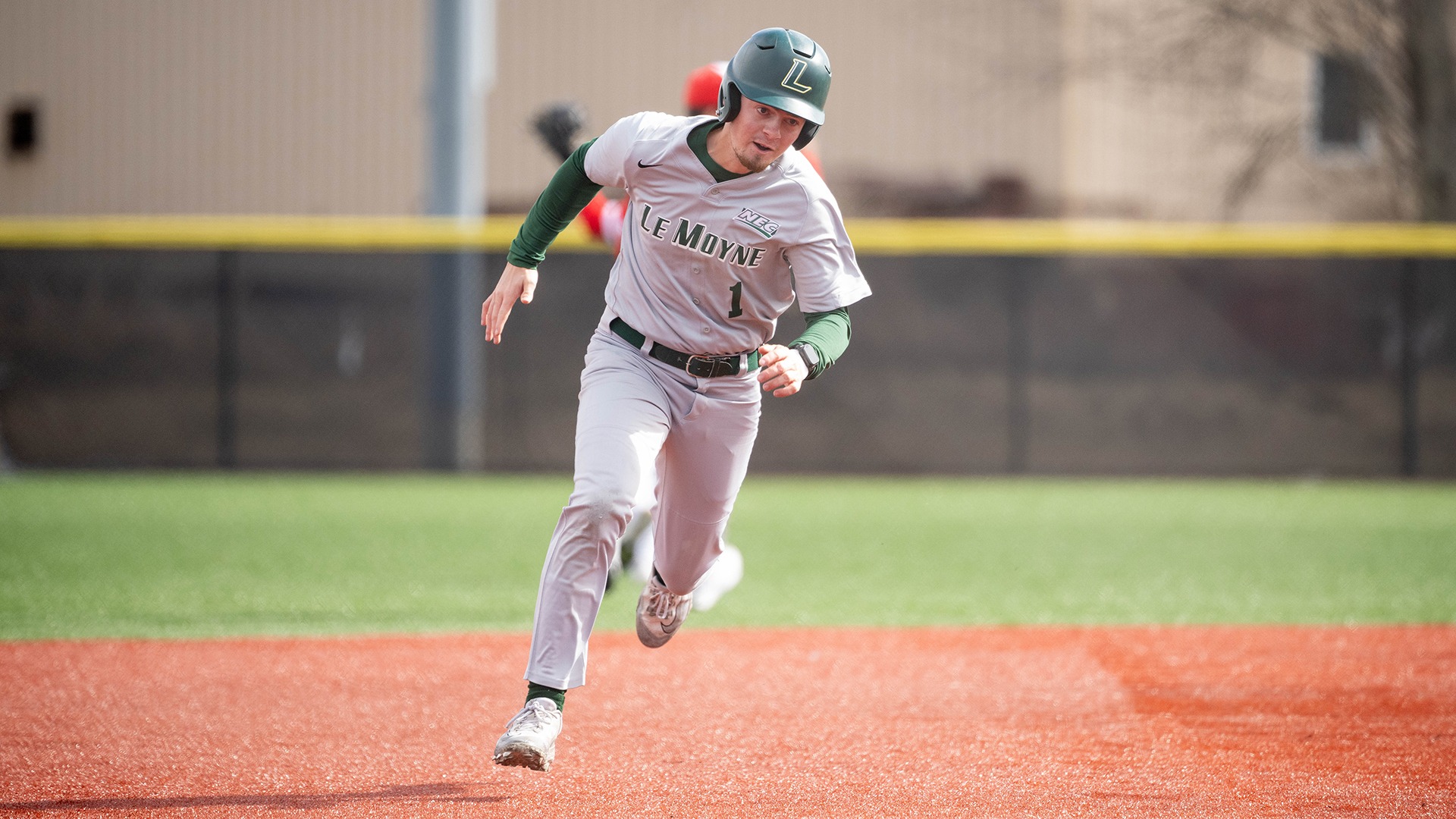 Mike Whelehan runs between second and third base against Delaware State
