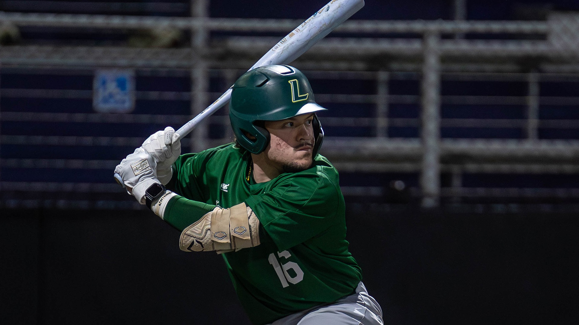 Derek Diaz prepares to swing against Tarleton State