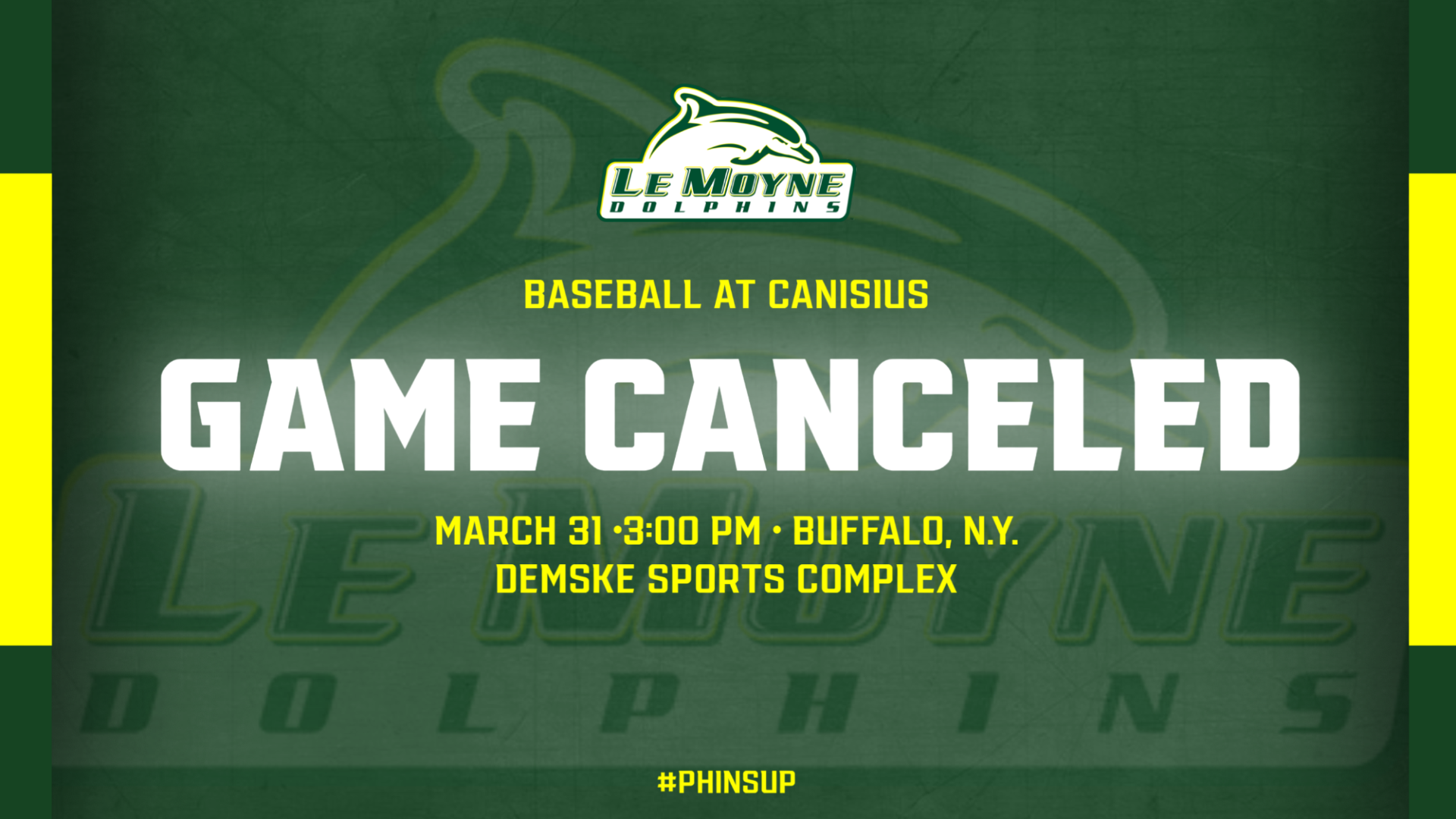 Baseball at Canisius on March 31 Canceled