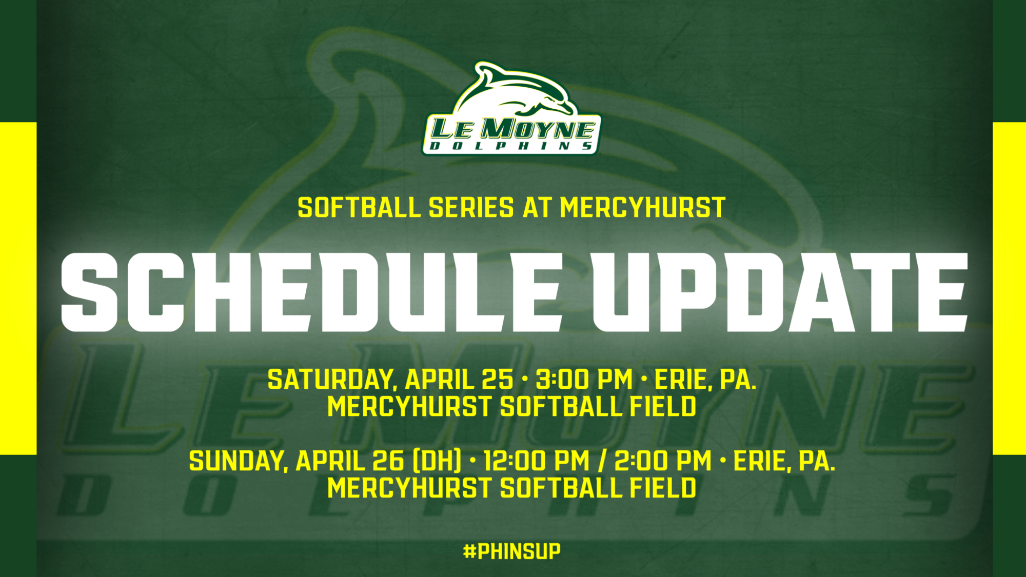 SB at Mercyhurst Rescheduled