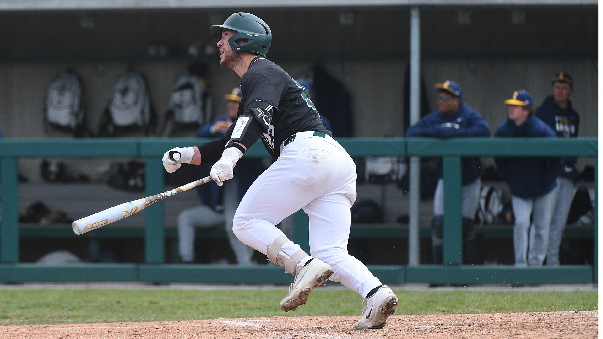Wegrzyn runs out of the batter's box following a home run against Coppin State
