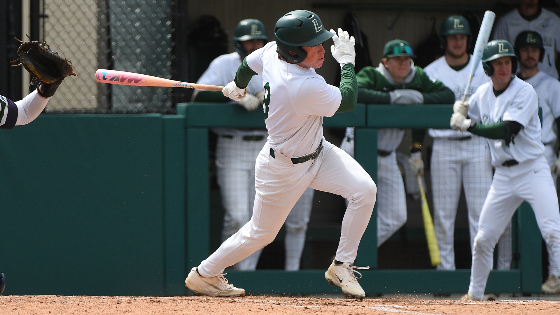 Paulie Goodness runs out of the batters box following a single