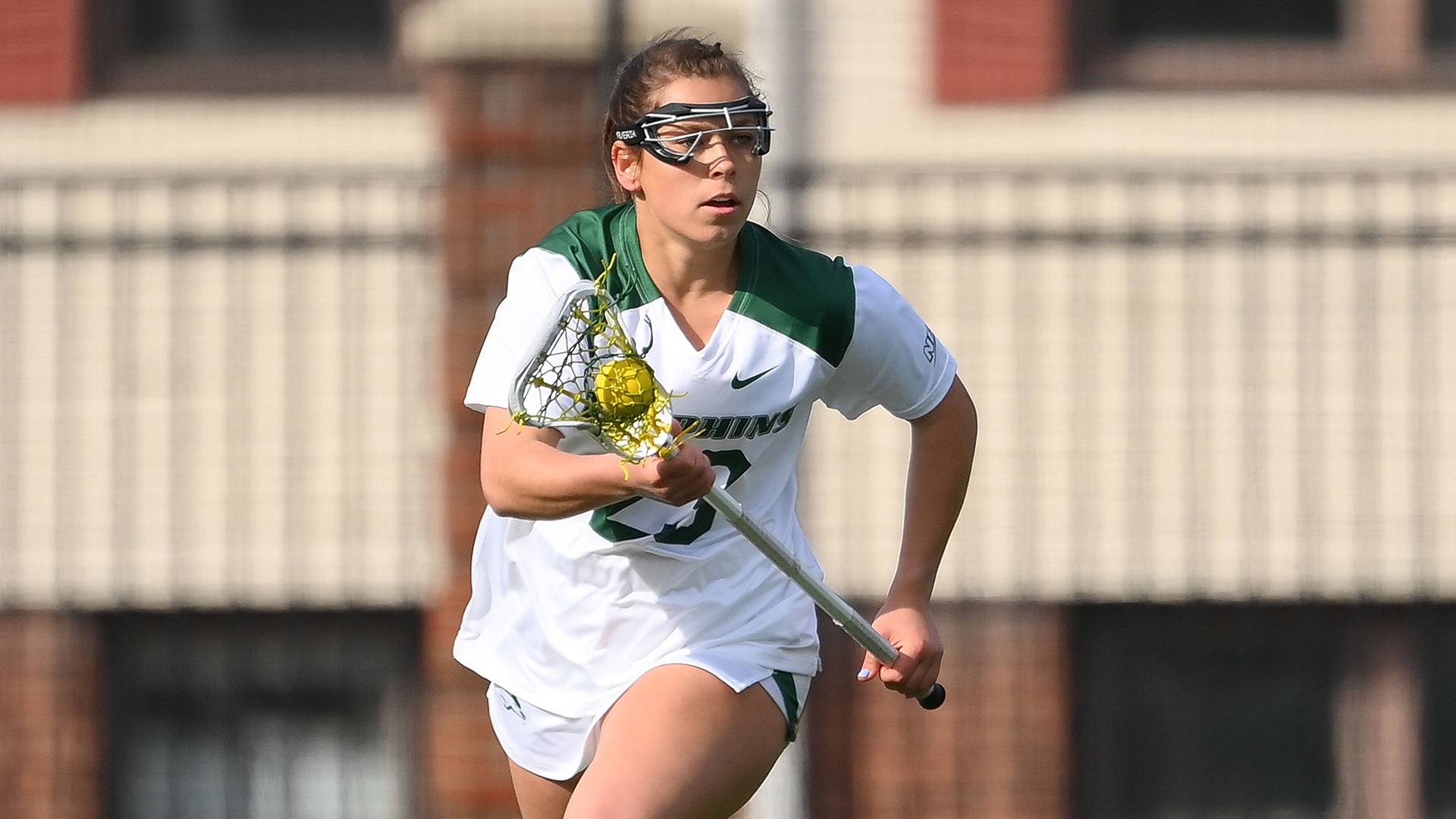 Melayna Miller carries the ball up field against Mercyhurst