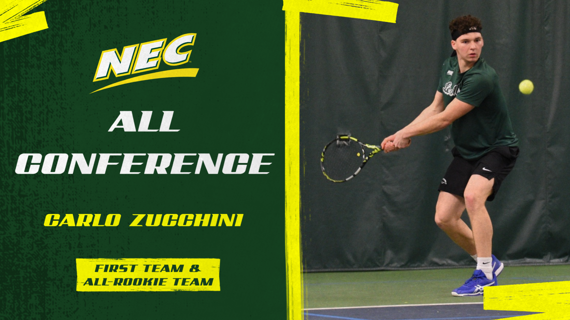 Carlo Zucchini named to NEC All-Conference First Team and All-Rookie Team