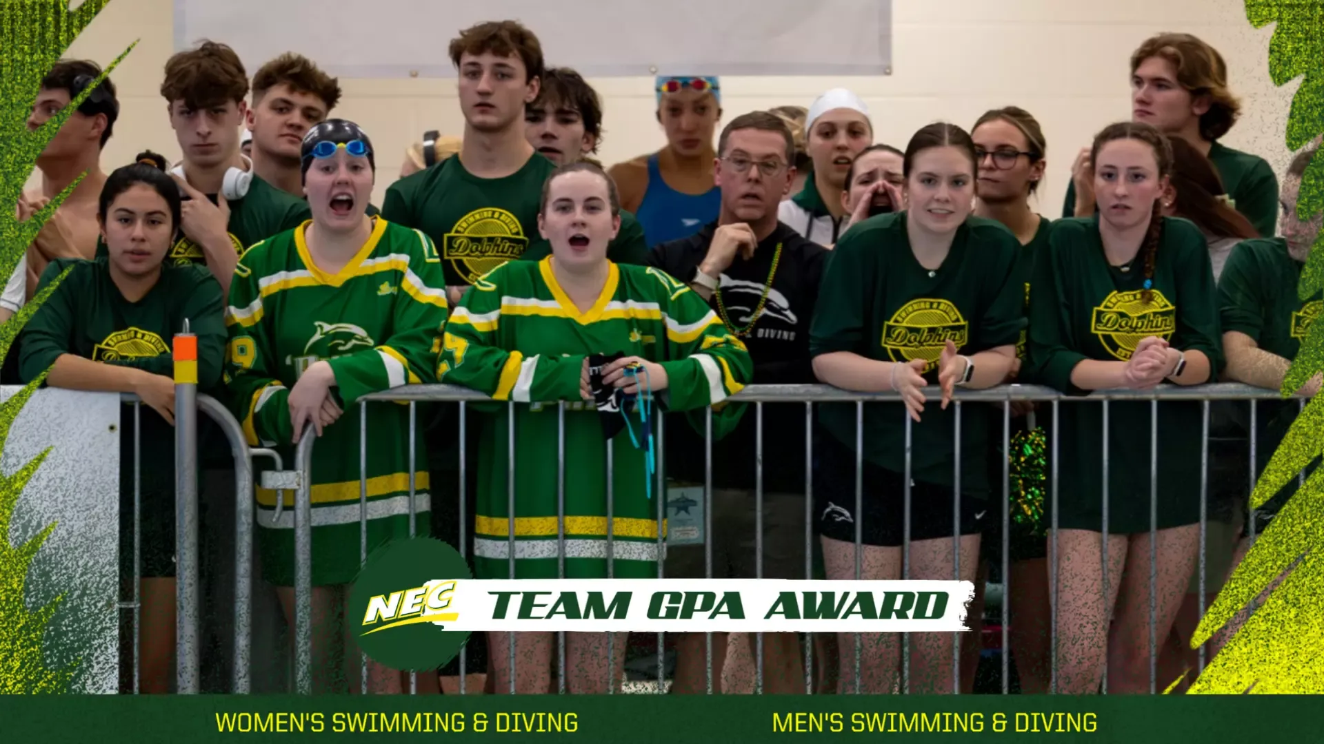 Women's Swimming & Diving and Men's Swimming & Diving earn NEC Team GPA Award