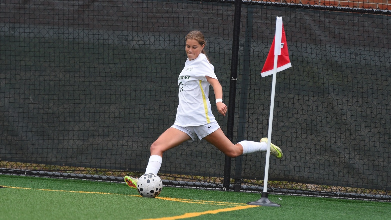 Lucia Devito takes a corner against Niagara on August 20, 2026. 