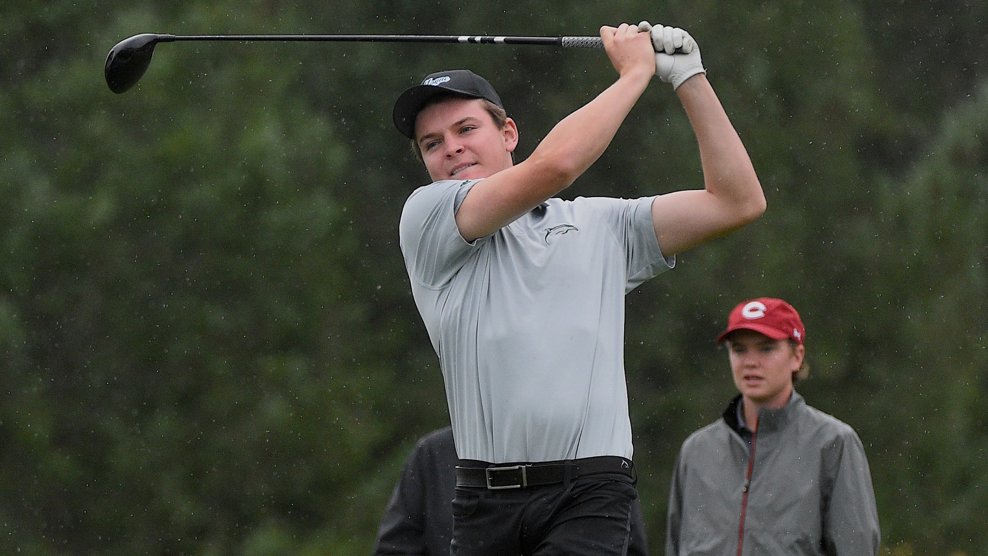 Miles Tauzin-Fox hits a tee shot at the CNY Challenge Cup