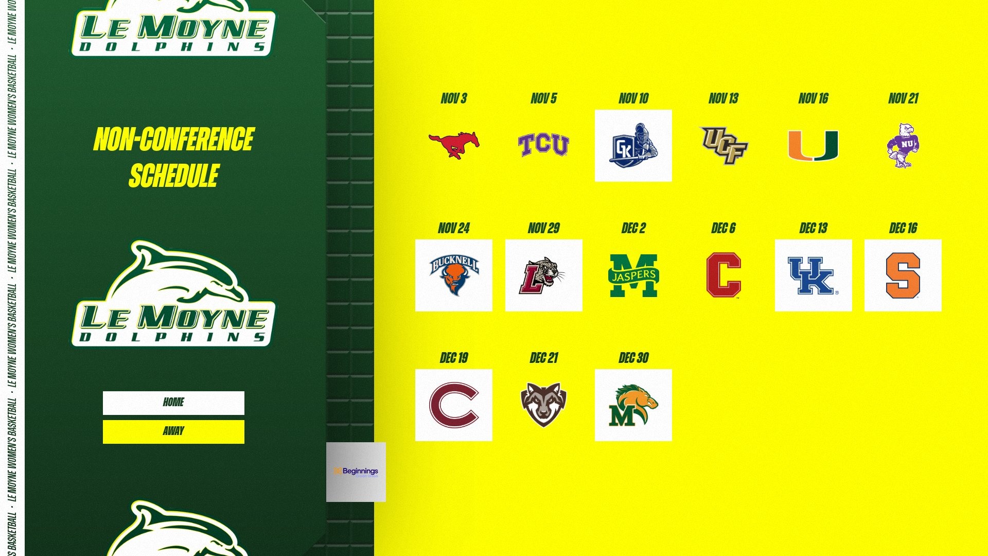 Le Moyne College announces 2026-27 women's basketball non-conference schedule