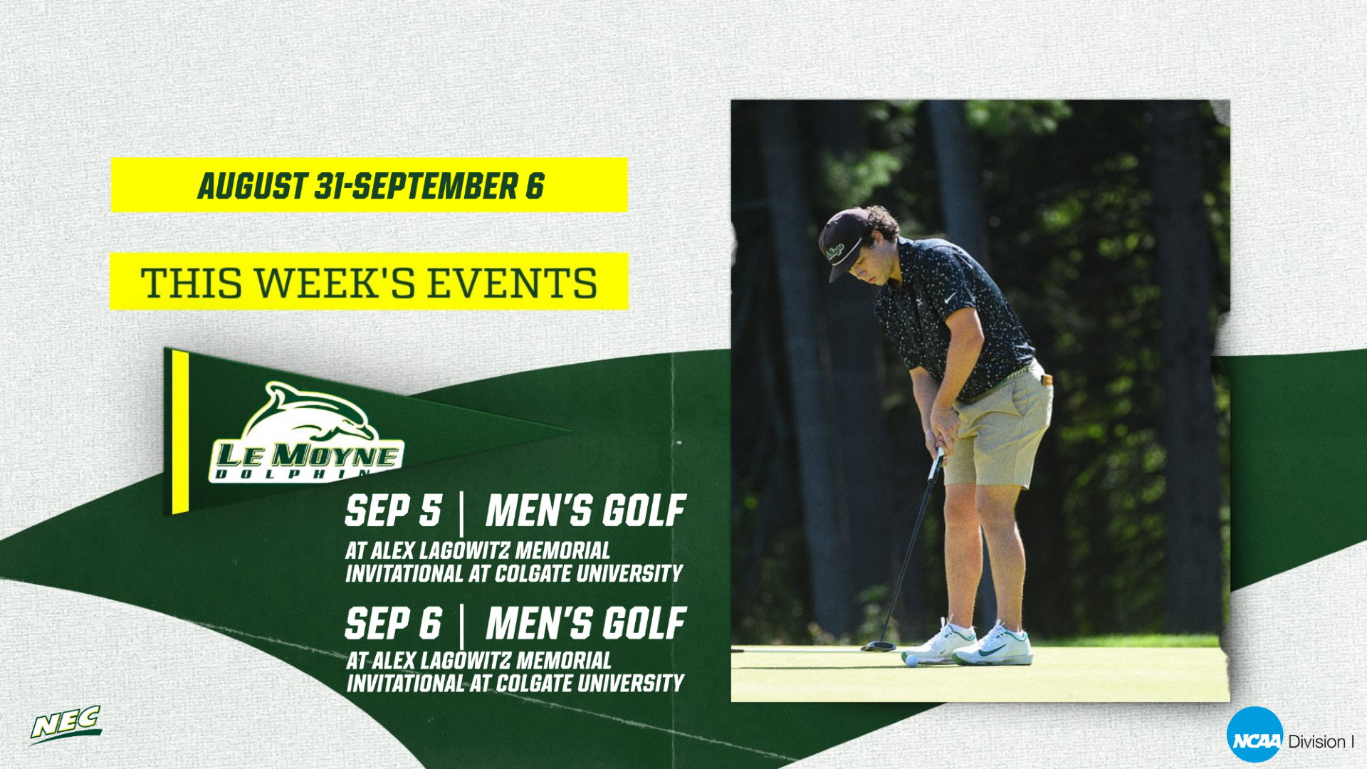 Men's Golf to open their season at Colgate's Alex Lagowitz Memorial