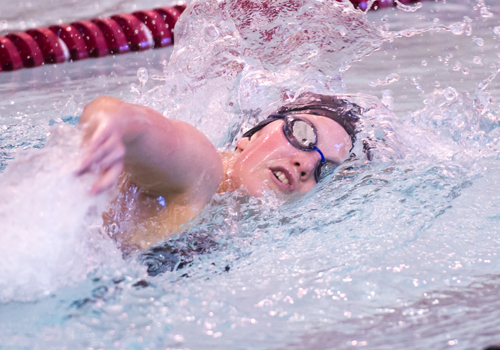 Lenoir-Rhyne University freshman Alyx Koert (pictured), along with junior Noah McRea, garned 2015-16 CSCAA honorable mention Scholar All-American accolades.