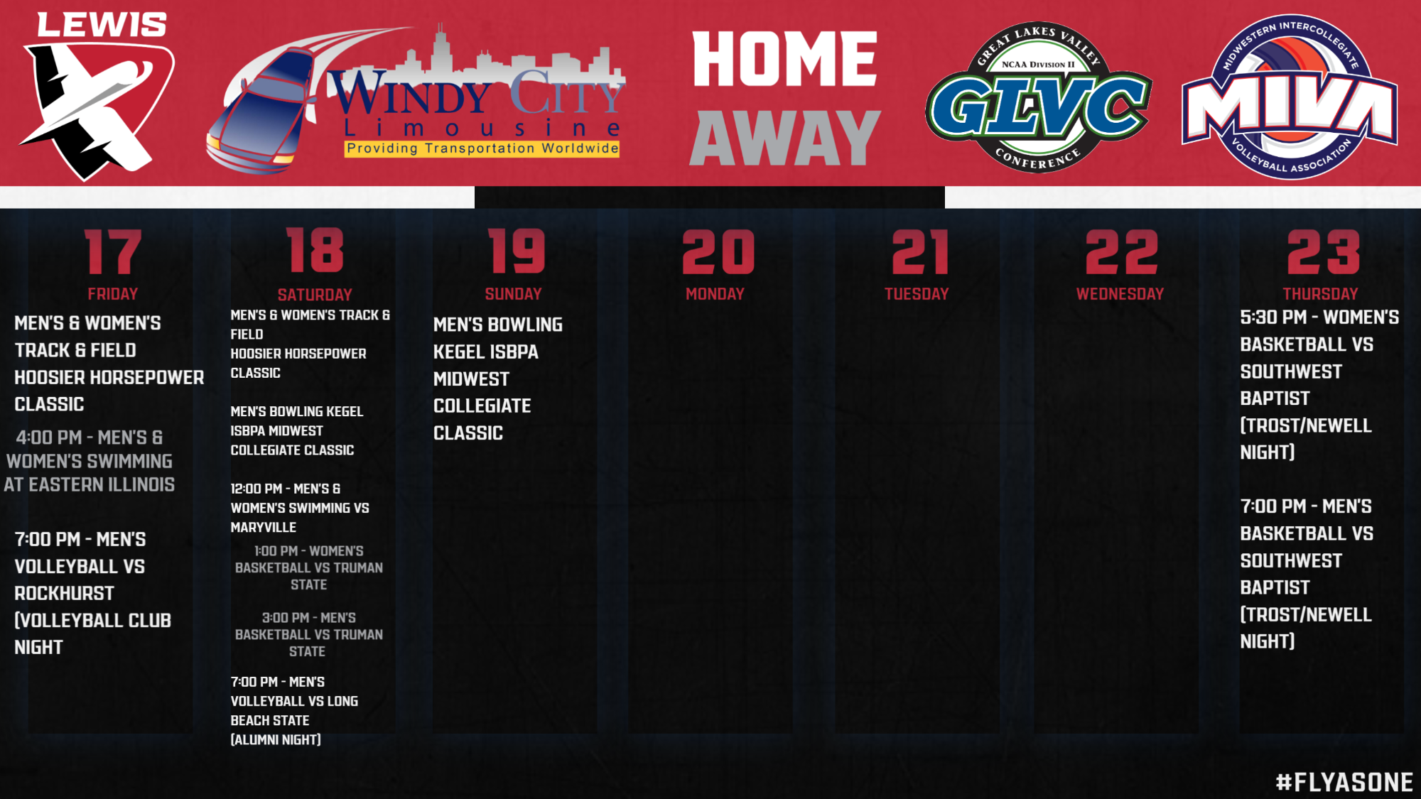 Weekly Schedule (1/17-1/23)