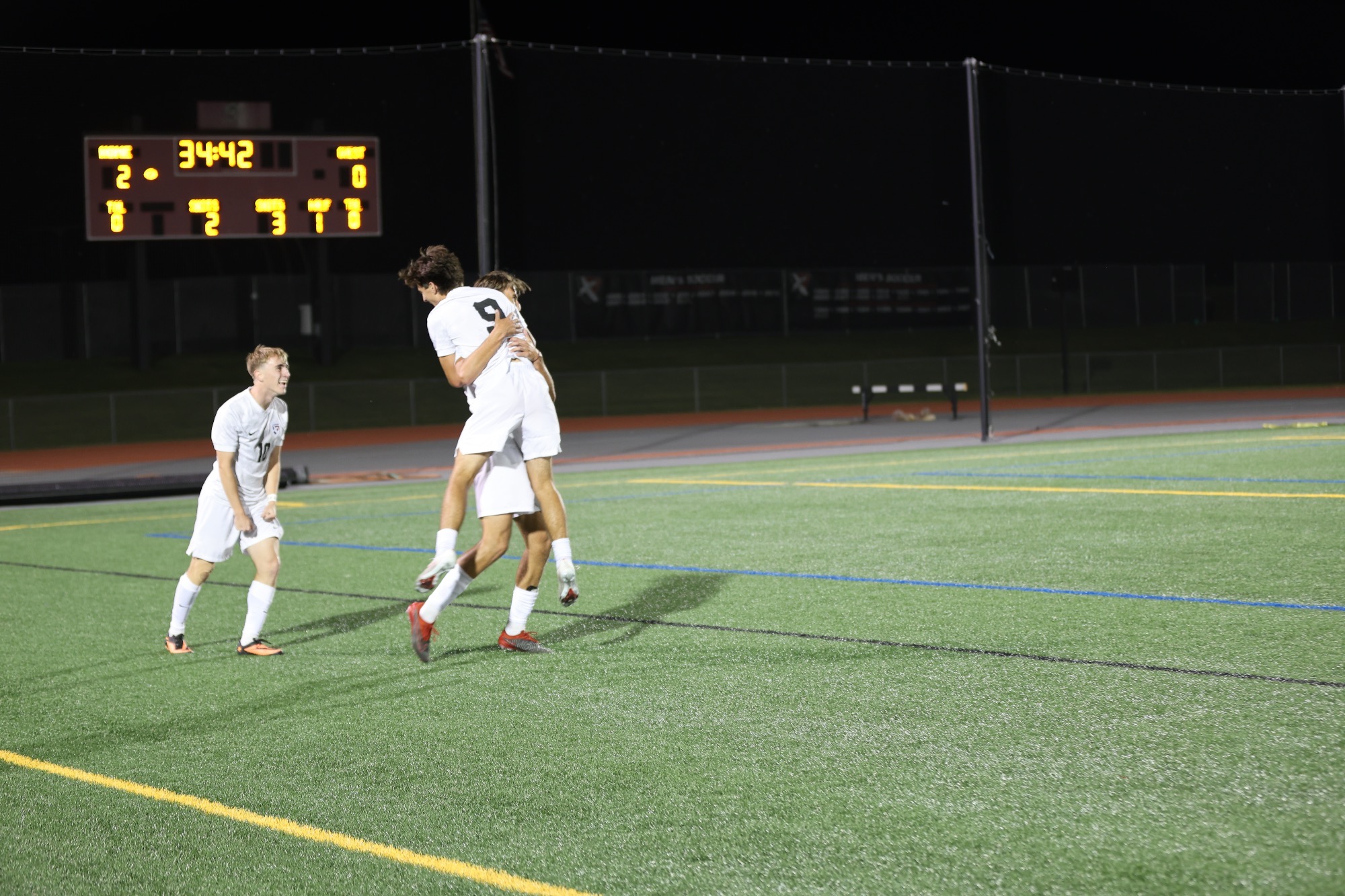 Players hugging