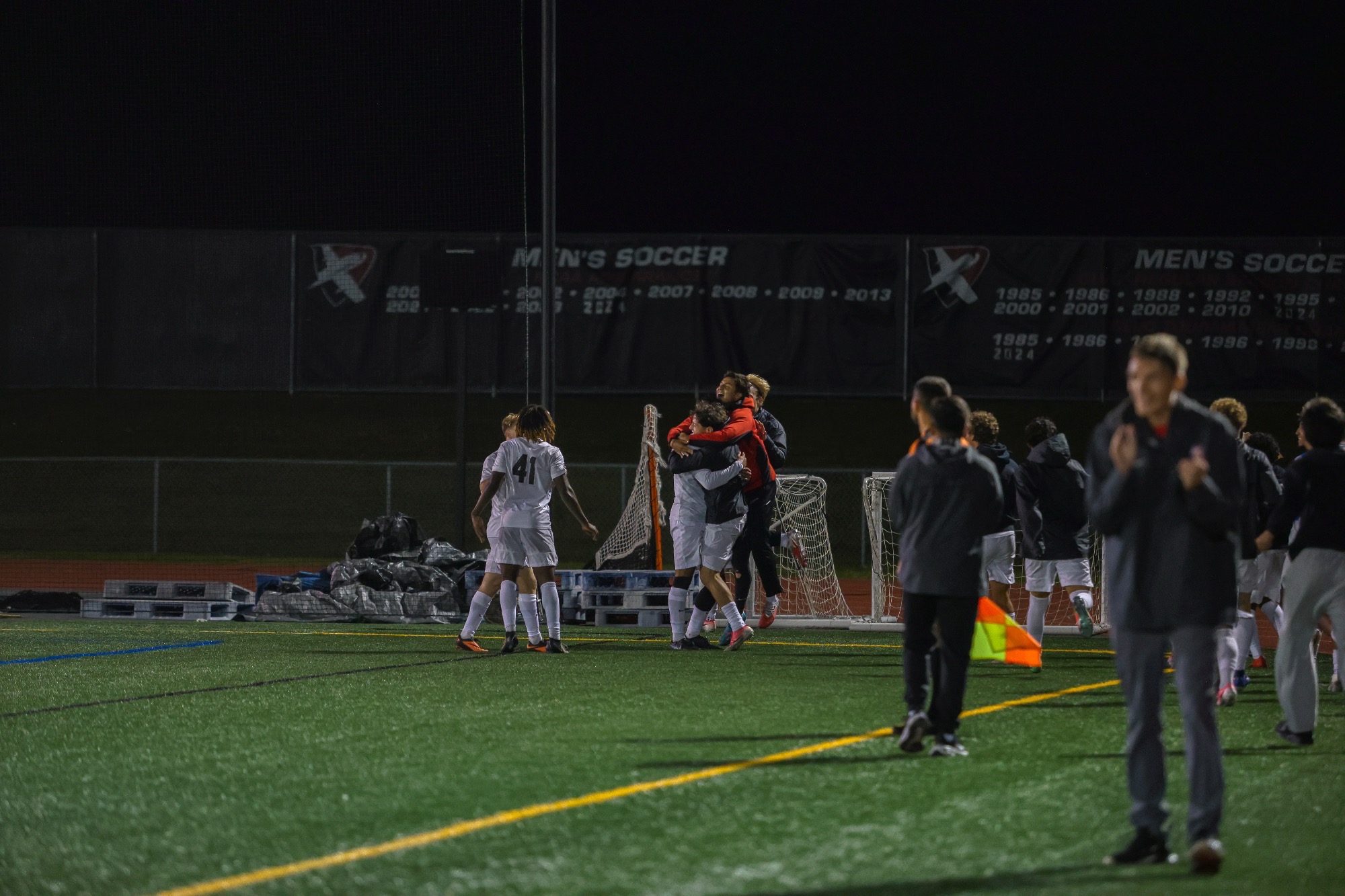 Team hugging