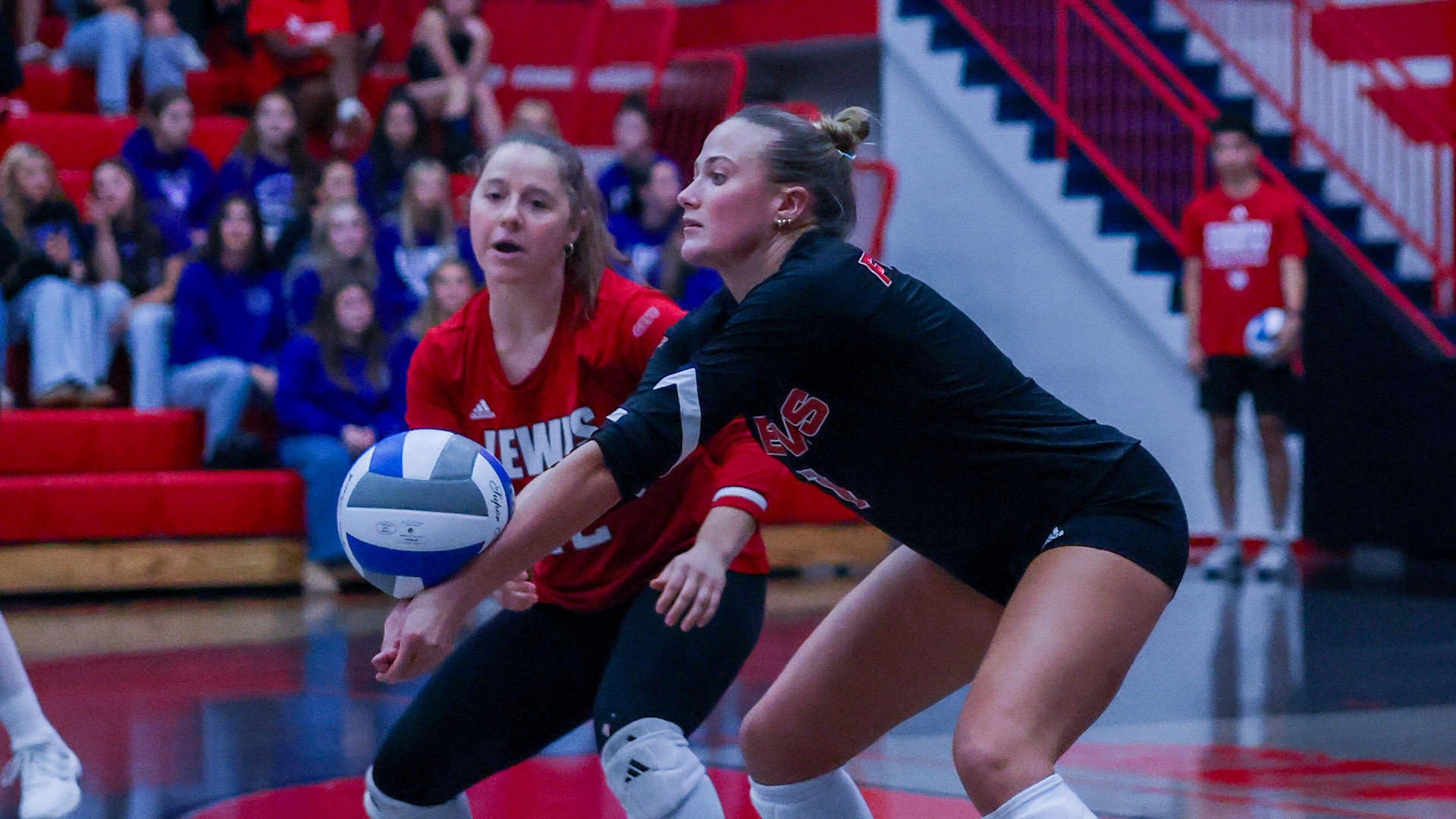 Marin Grossman digs a ball