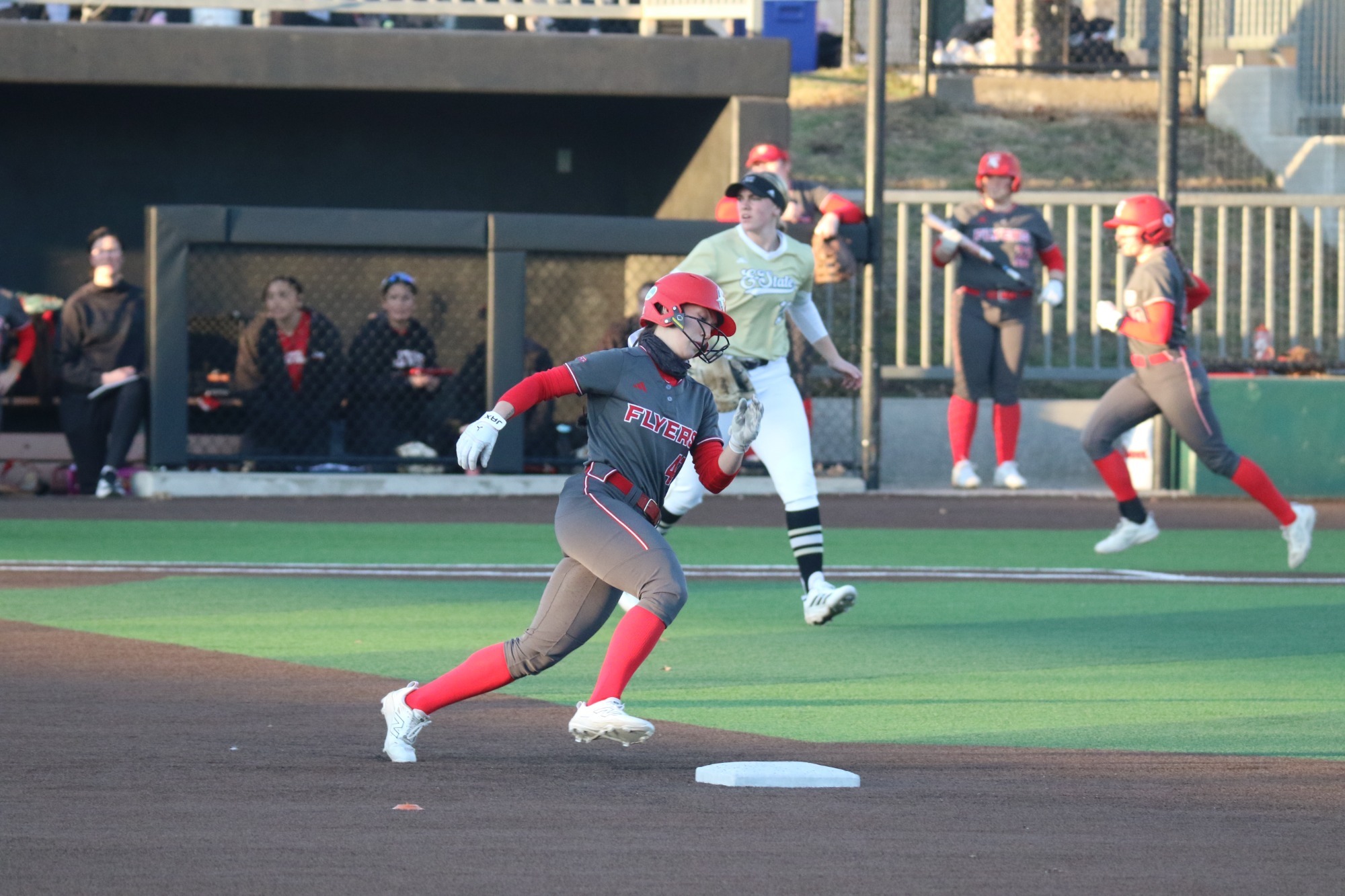 Erica Hoffman rounds second base