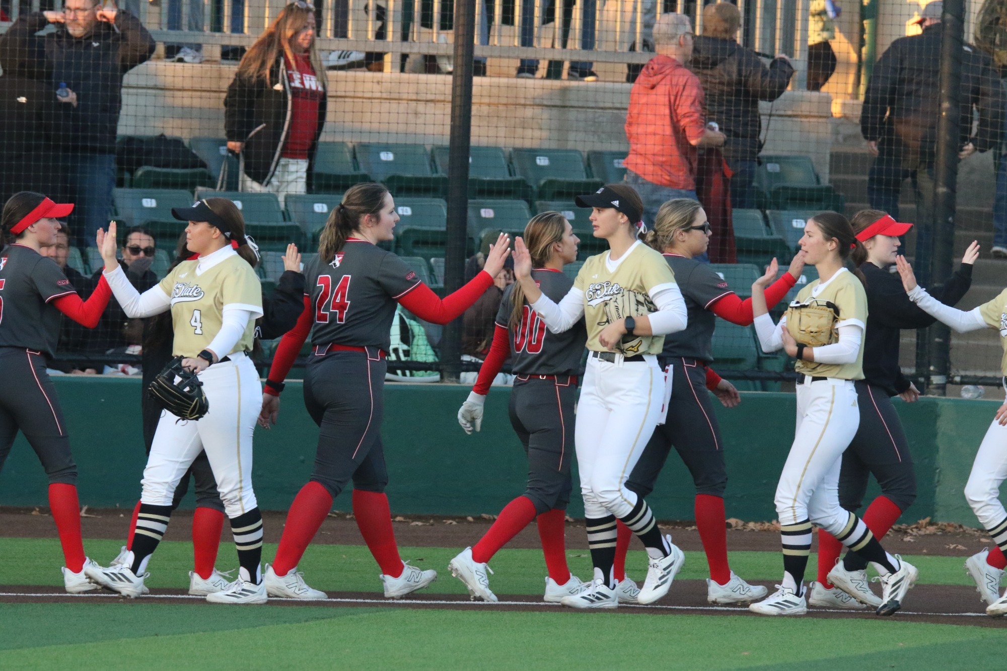 Softball high five line