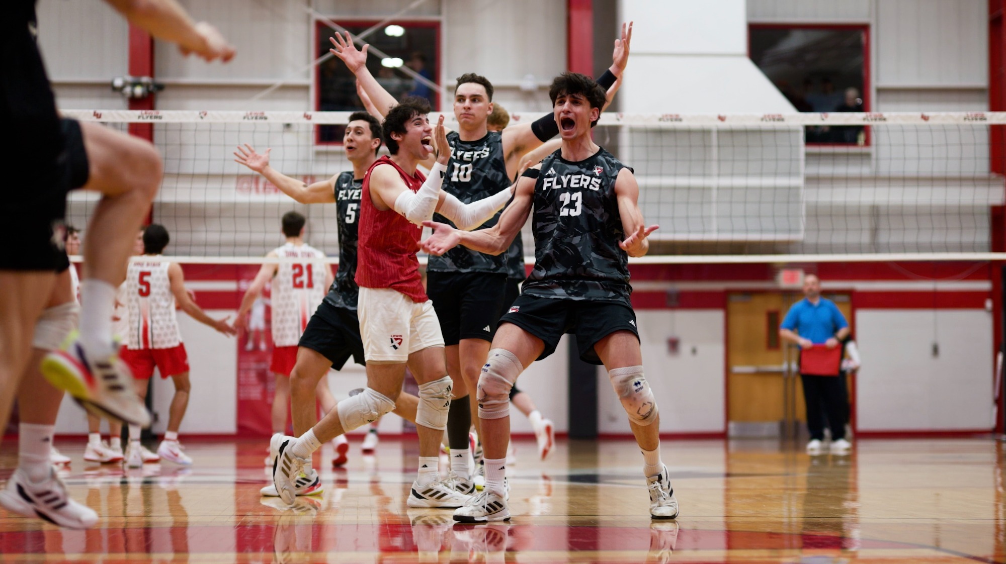 Deyan Todorov celebrates a point against Ohio State