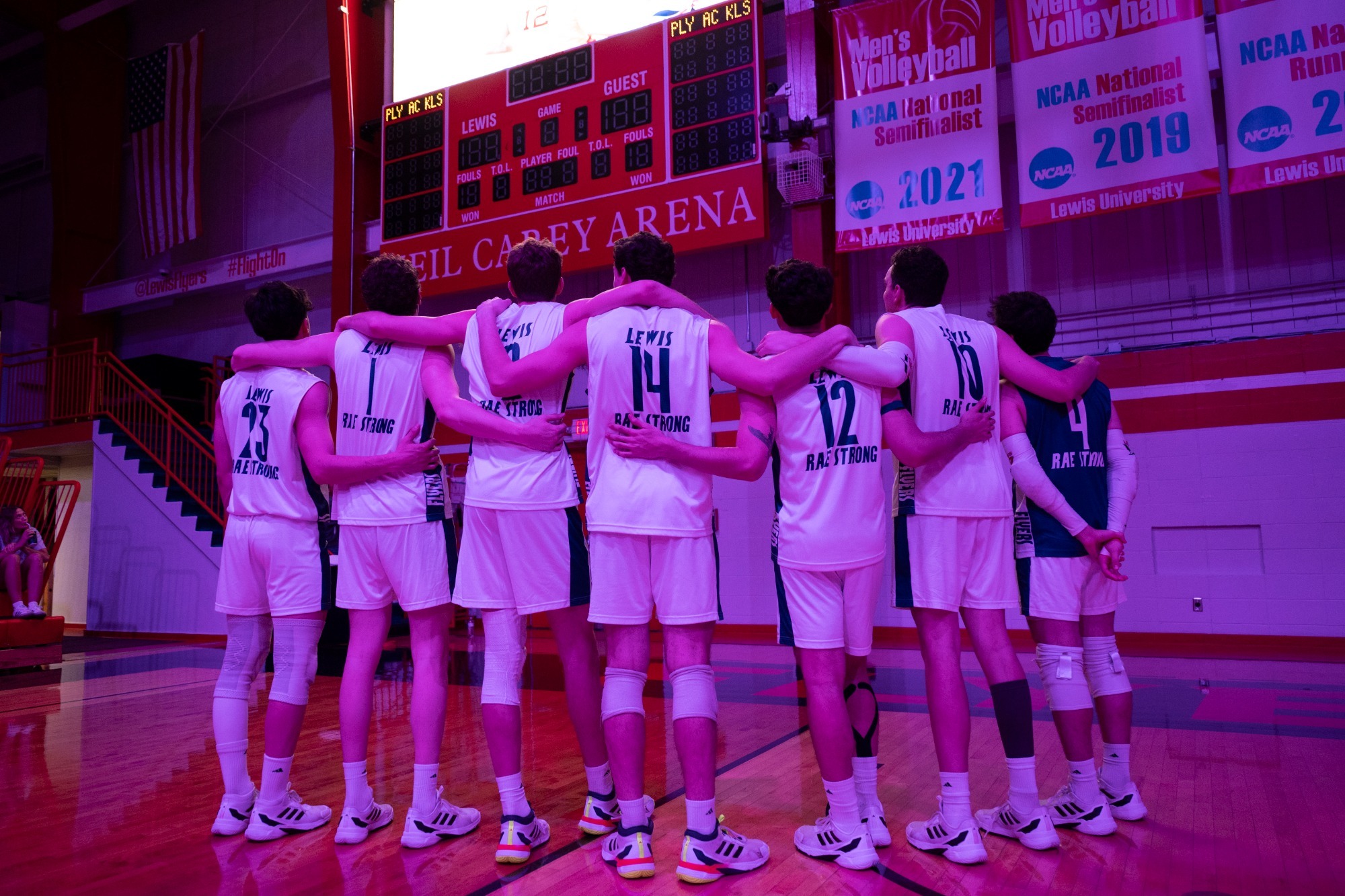 Lewis players line up pregame