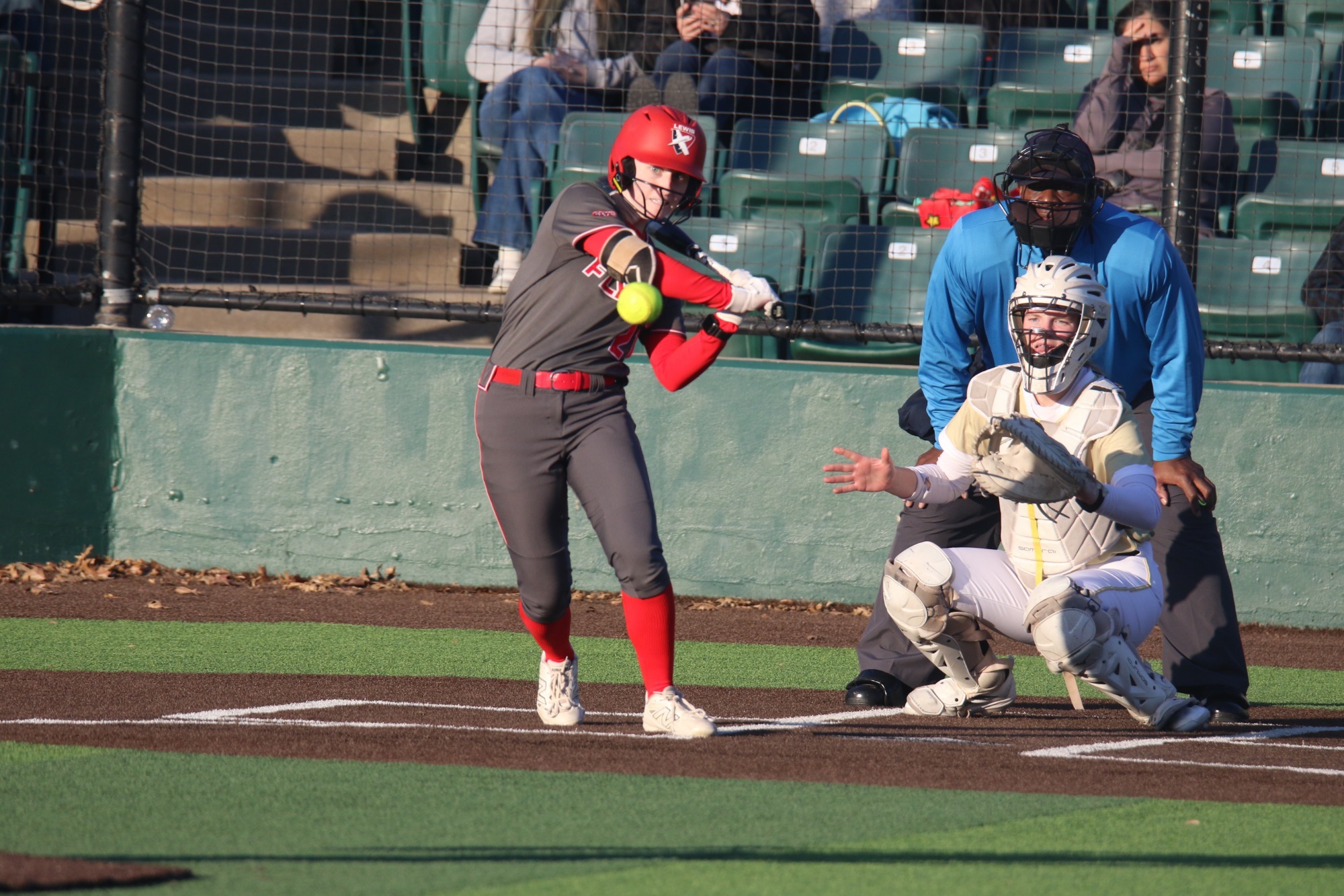 Nicole Magdziasz swings at the ball