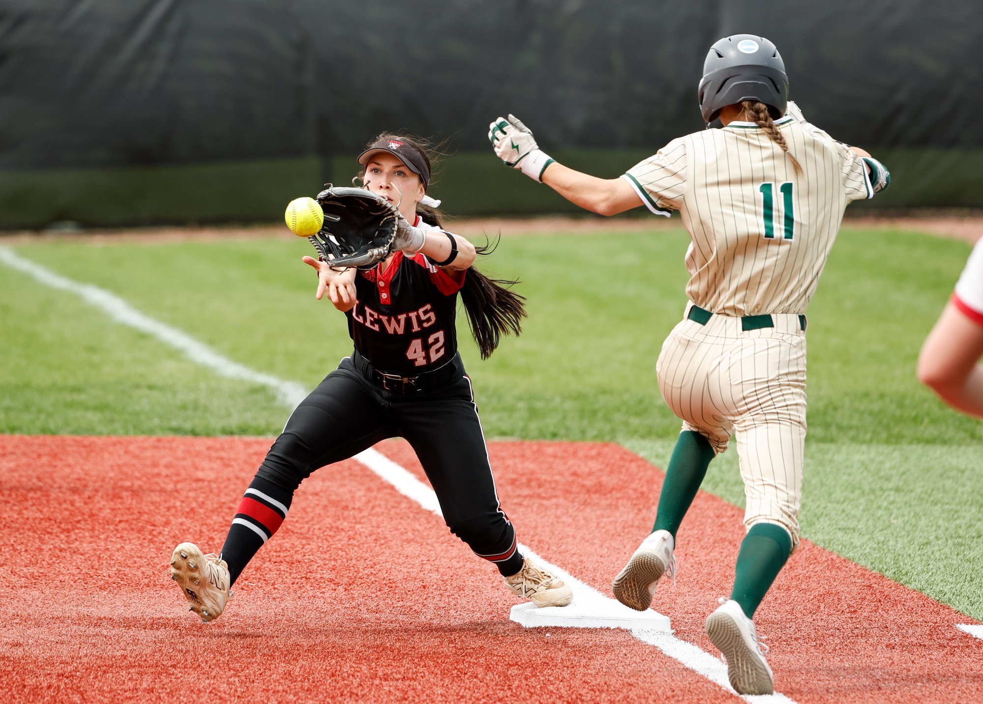 Erica Hoffman makes a play at first