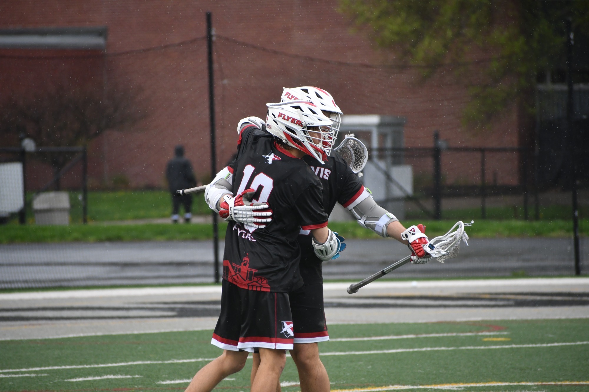 Carter Korzenski and Camden Rappis celebrate a goal