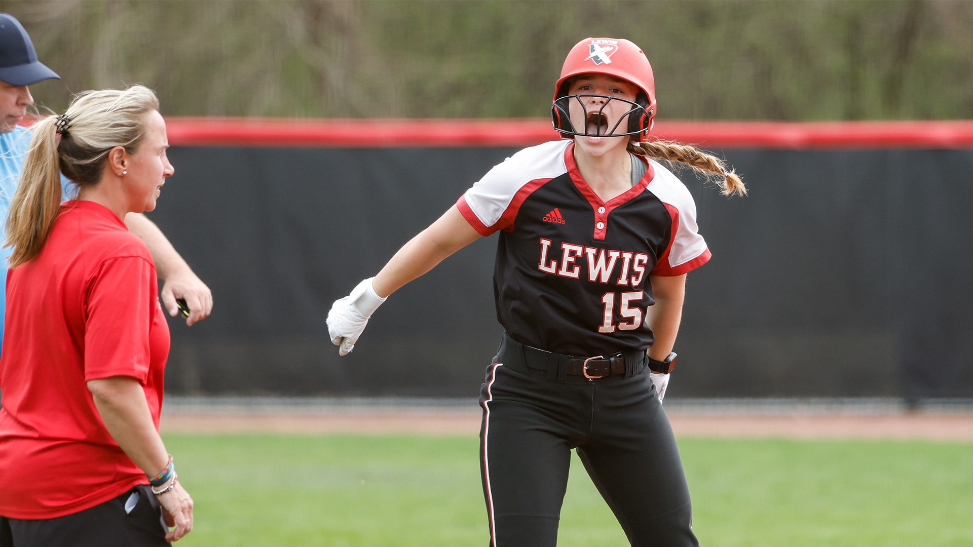 Morgan Spodarek celebrates a run