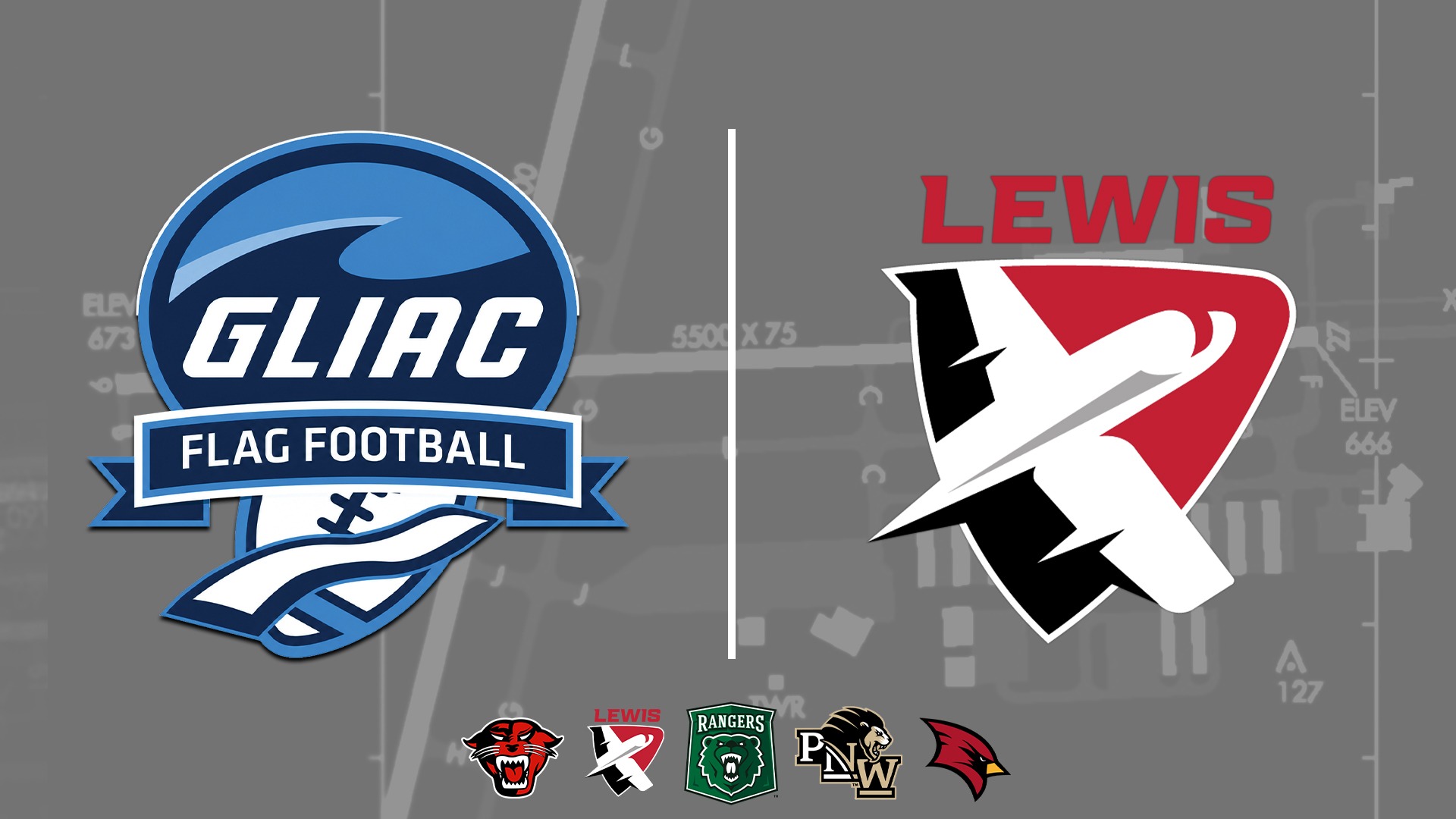 GLIAC flag football announcement graphic
