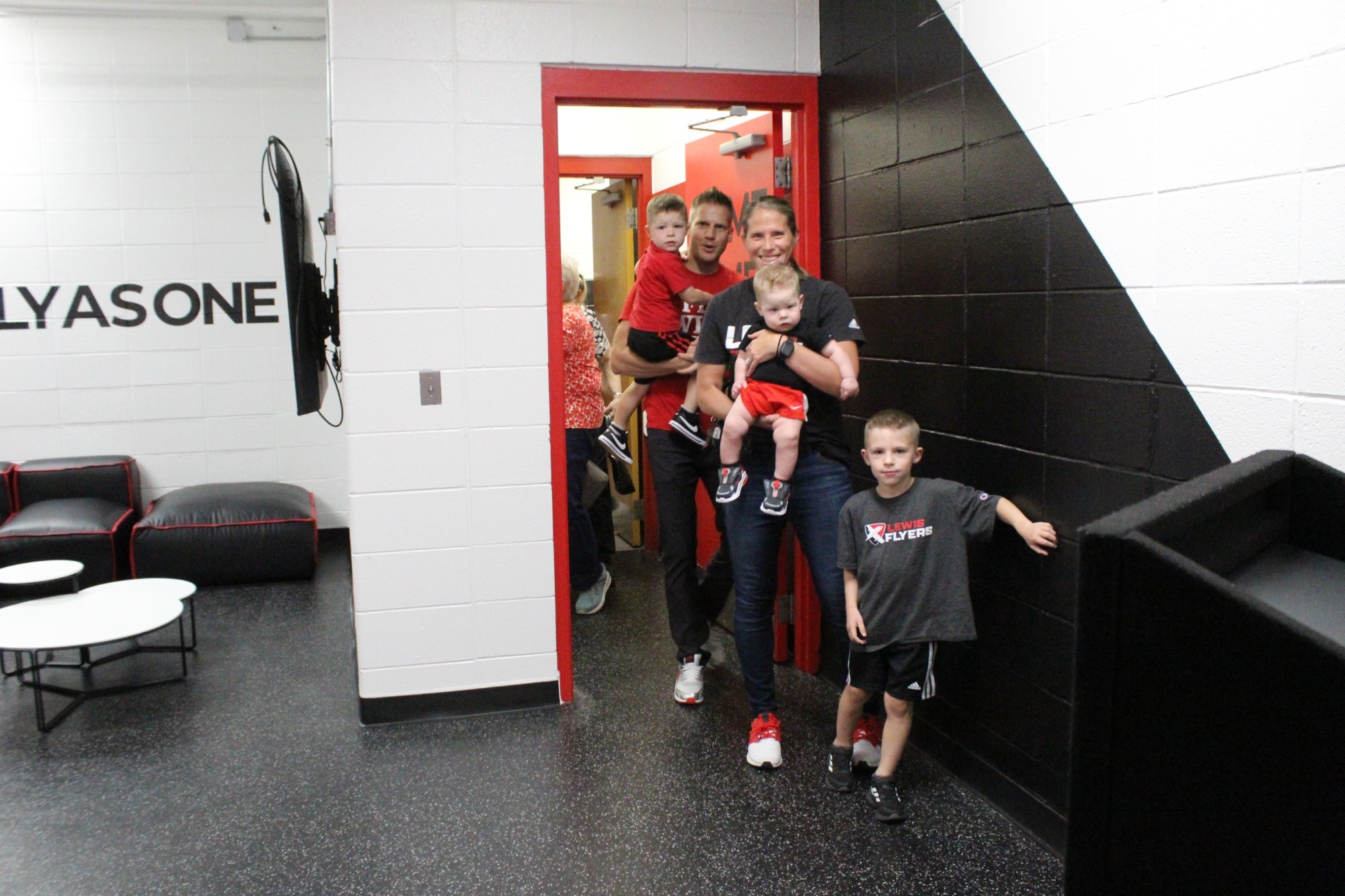 Moskal Family Walking into New Locker Room