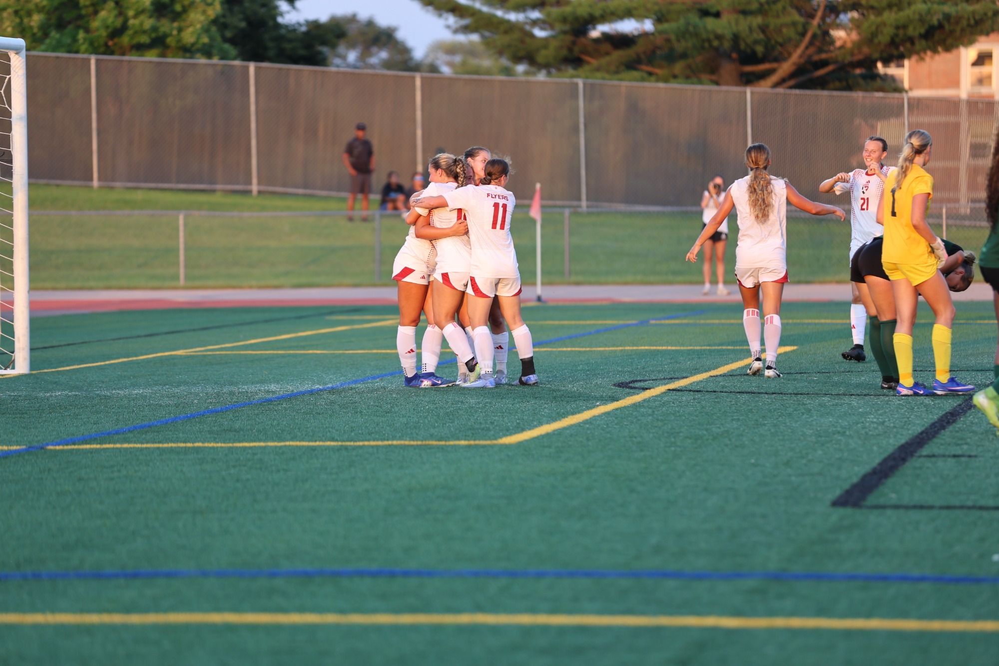 WSOC Huddle after Goal