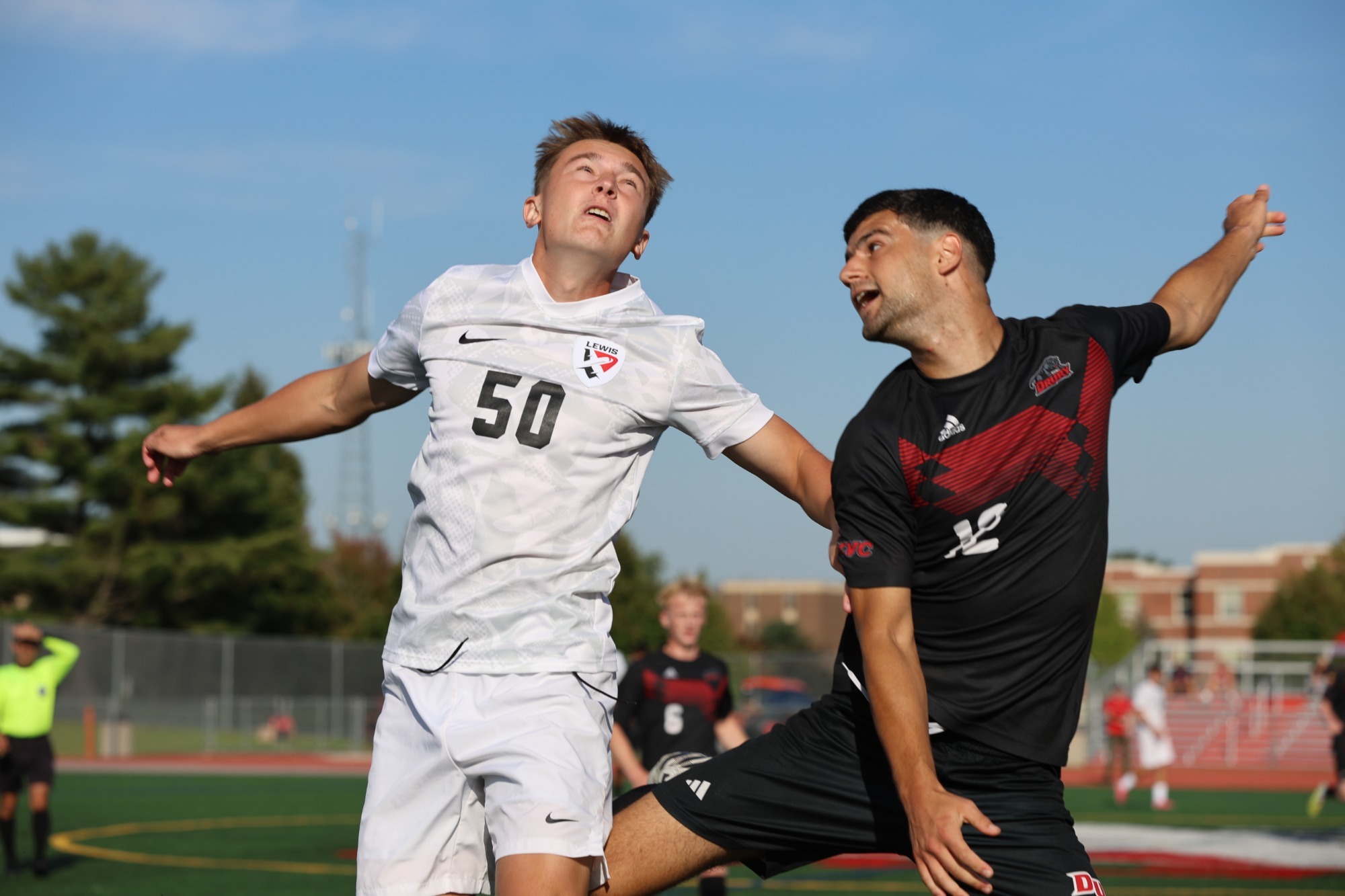 Kasper Sikon heads a ball