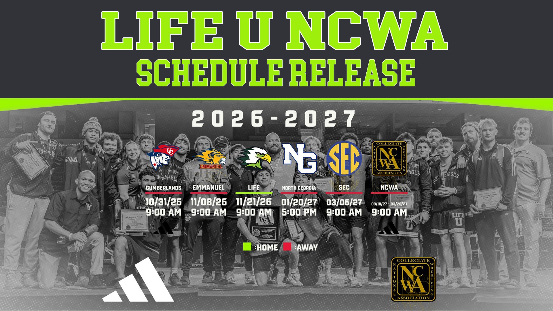 NCWA SCHEDULE RELEASE 2026-27