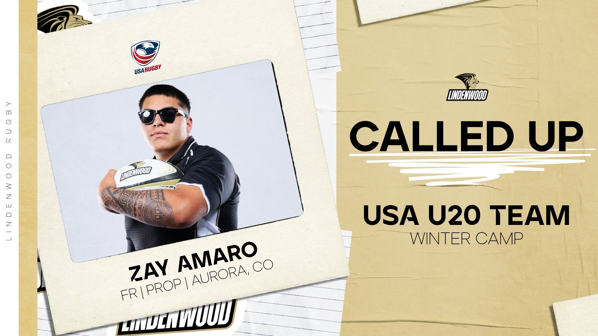 Men's Rugby.Amaro Selected to U20