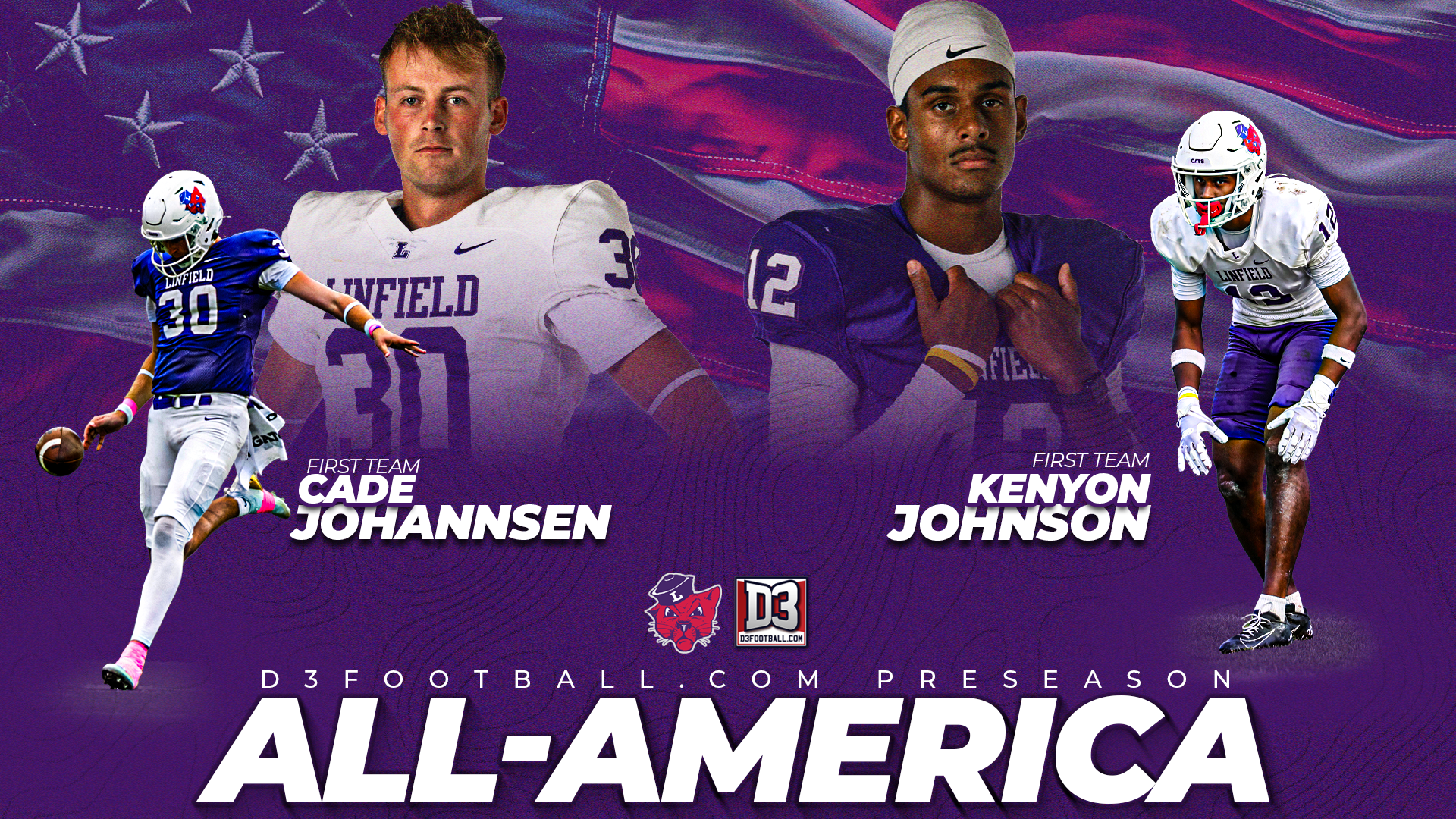 Cade Johannsen, Kenyon Johnson D3football.com Preseason All-America 2026