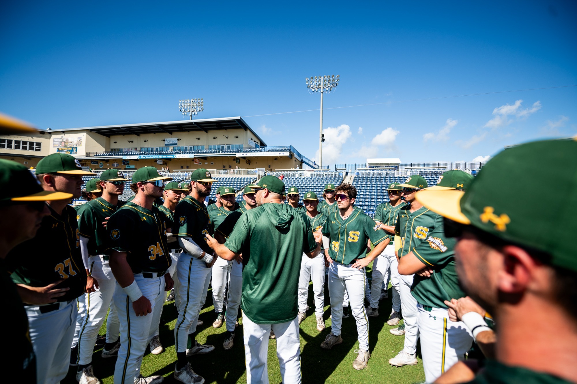 Lion Baseball Team Huddle
