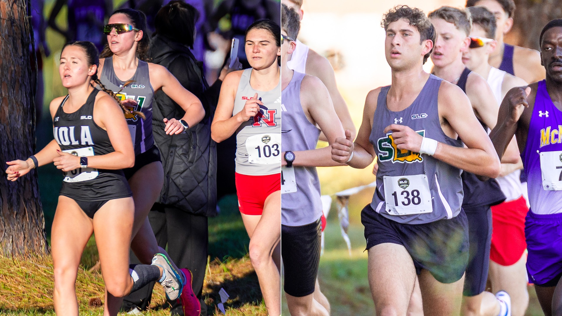 Ava Pitarro and Tanner Salsman compete at Southland Confernece Cross Country Championships on Oct. 31, 2025