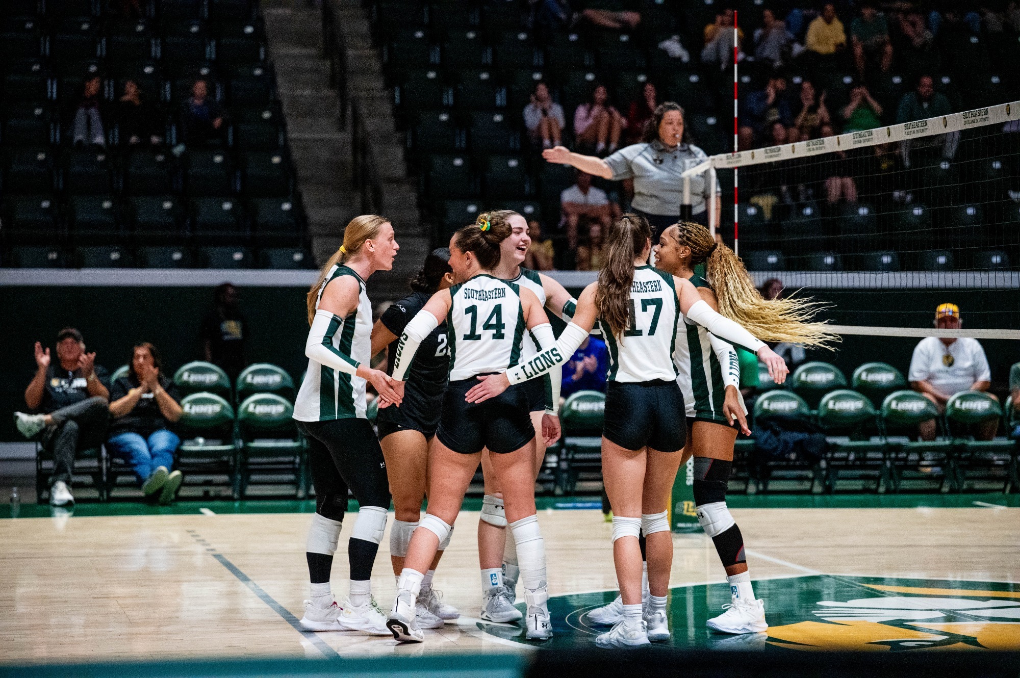 SLU celebrates after a point