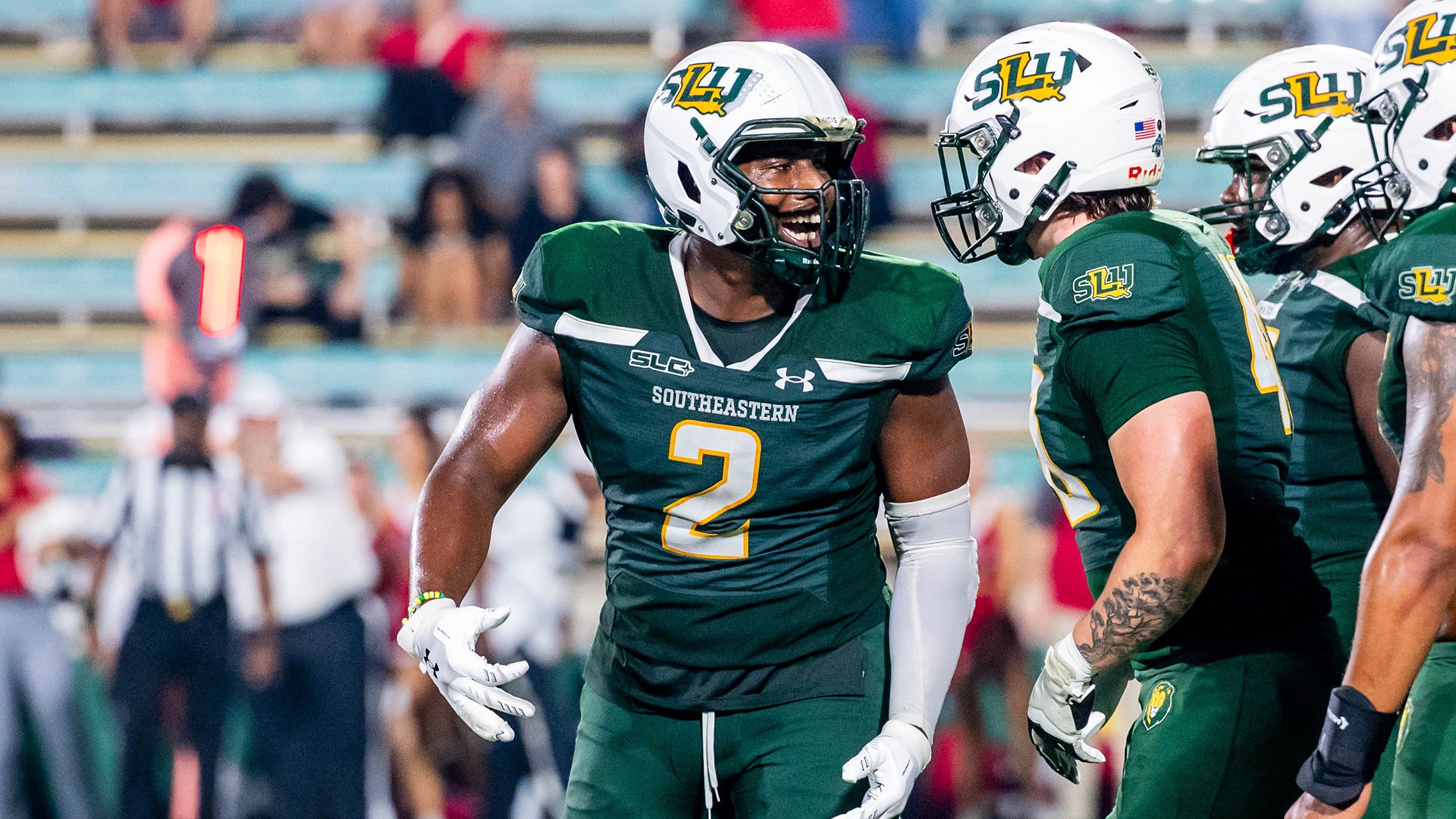 Kaleb Proctor fires up the defense versus Nicholls Nov. 20, 2025