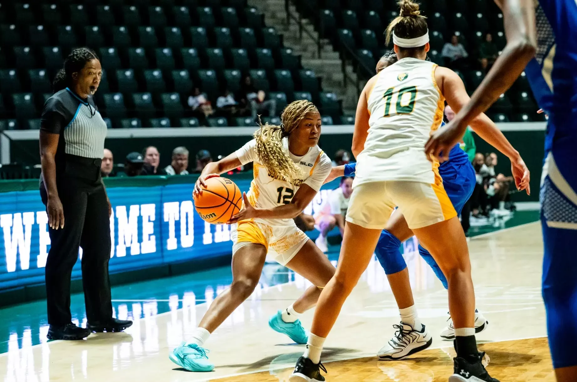 Erynn Williams looks to pass vs. Memphis in the University Center